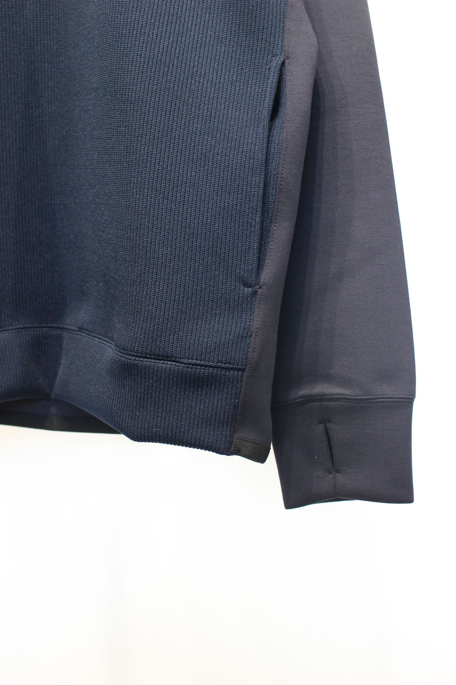 KNIT-COMBI RAYON DOUBLE-KNIT P/O | NAVY | クルーネックプルオーバー