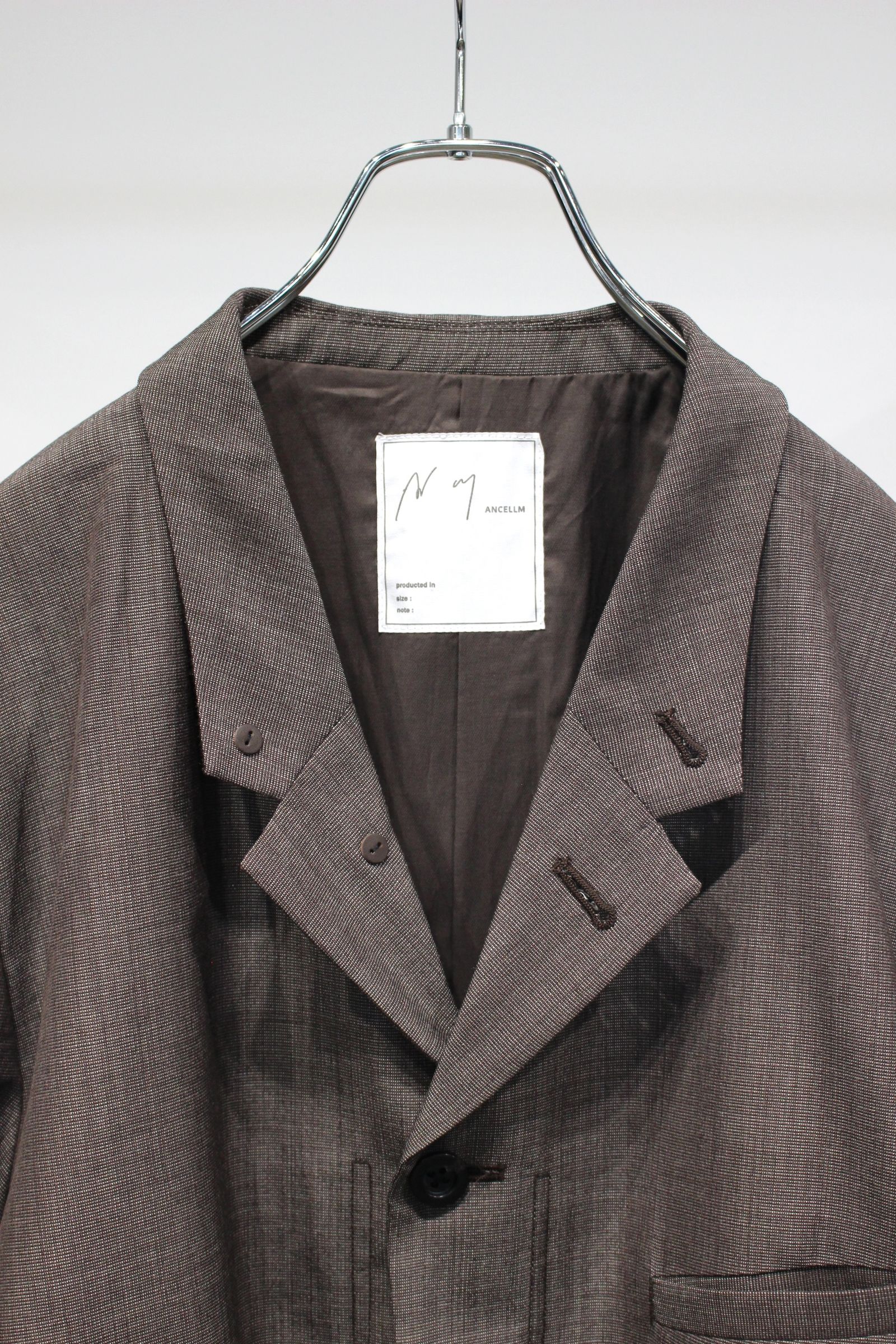 LAYERED TAILORED JACKET | HAKEME WIDE SLACKS | BROWN | セットアップ