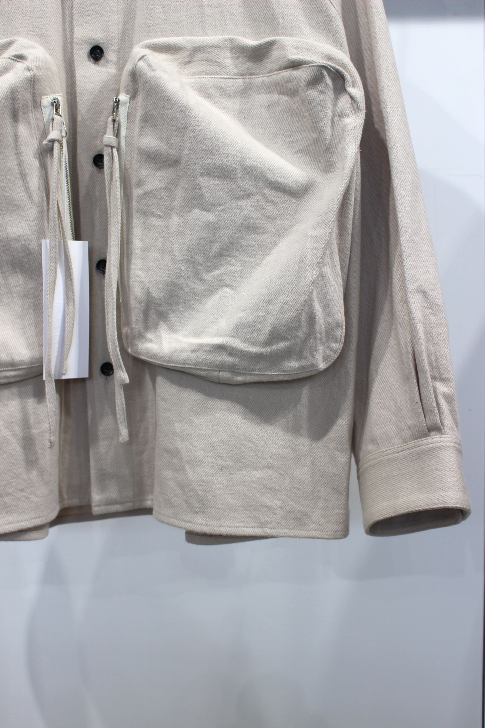 ORGANIC COTTON FLANNEL RAGLAN OVERSIZE SHIRT | LIGHT BEIGE | シャツアウター