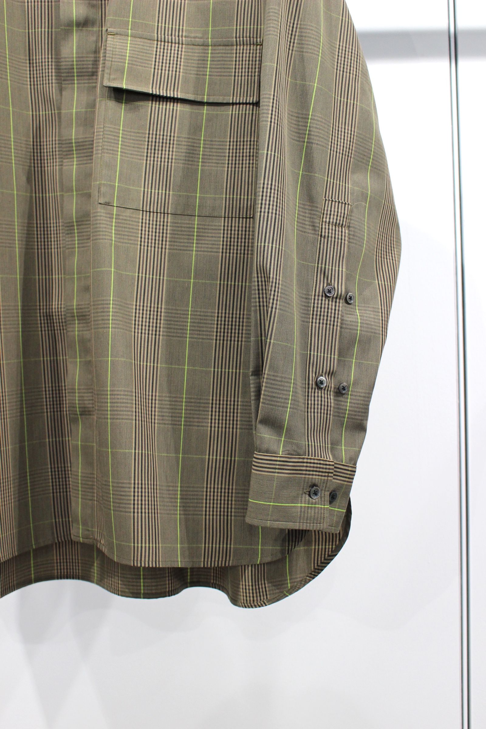FLAP POCKET FLYFRONT SHIRT/BROWN CHECK