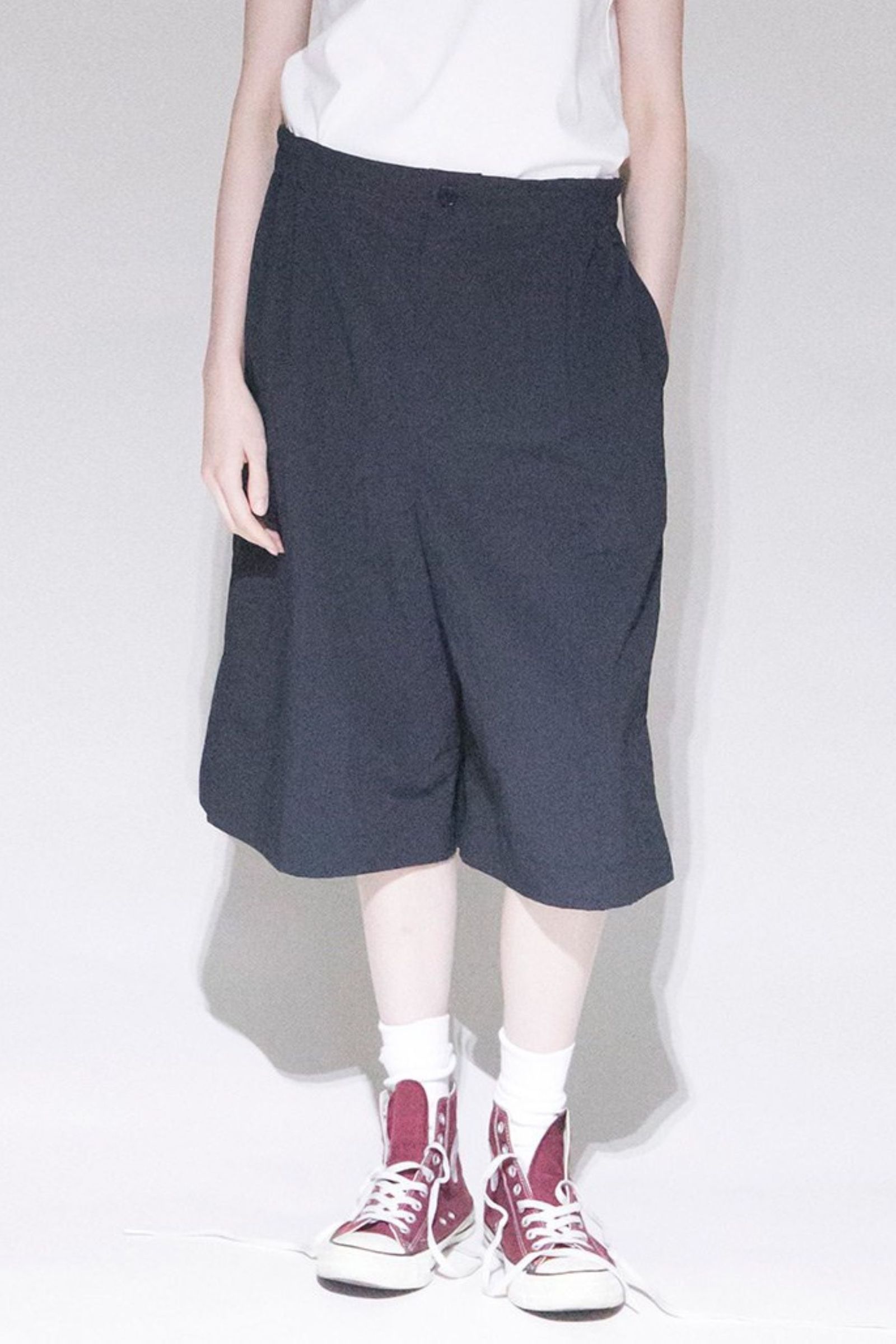 Nylon Ripstop Taffeta Wide Short Pants/NAVY