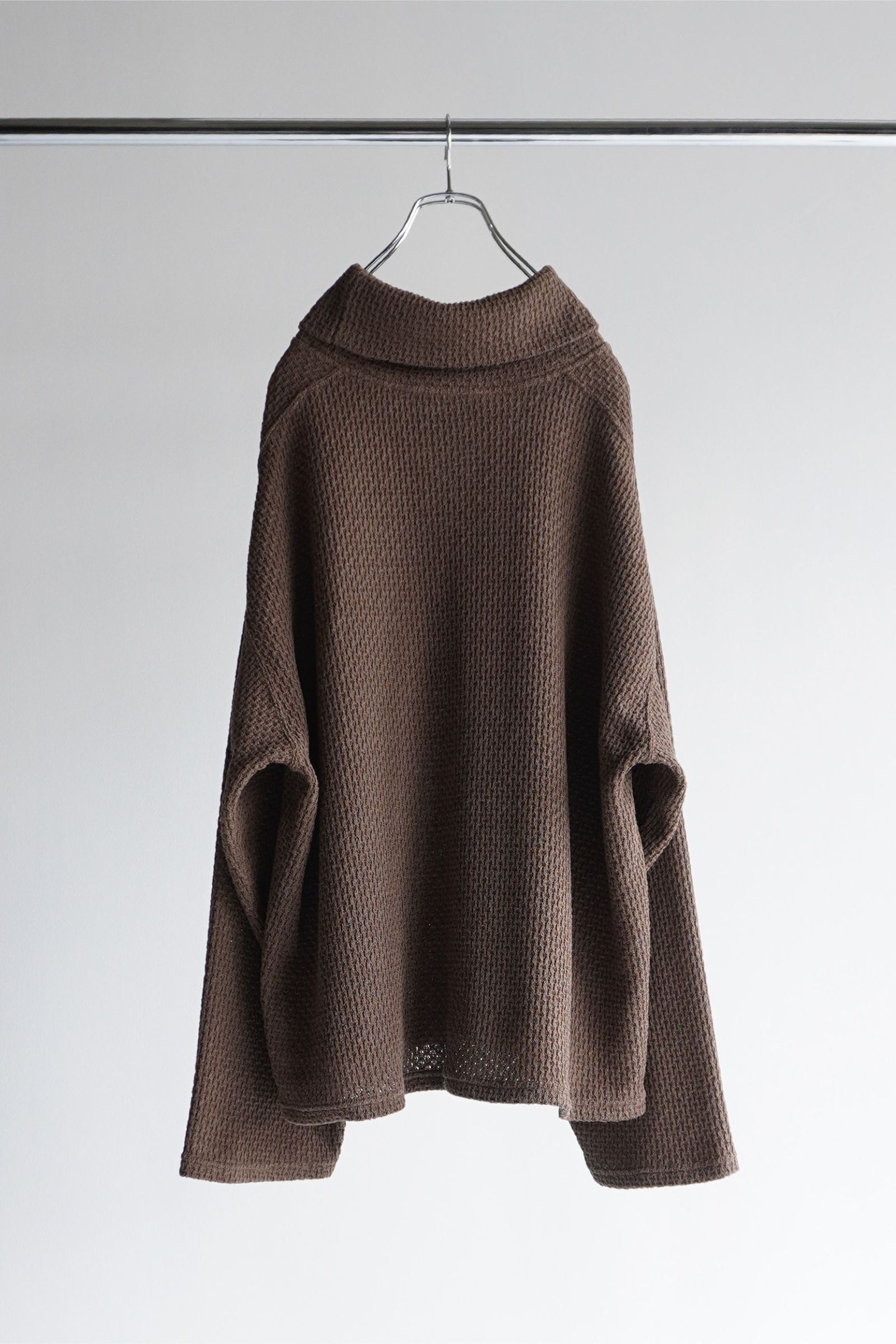 ANCELLM - CHAIN KNIT HI-NECK LS T-SHIRT/KHAKI | NapsNote