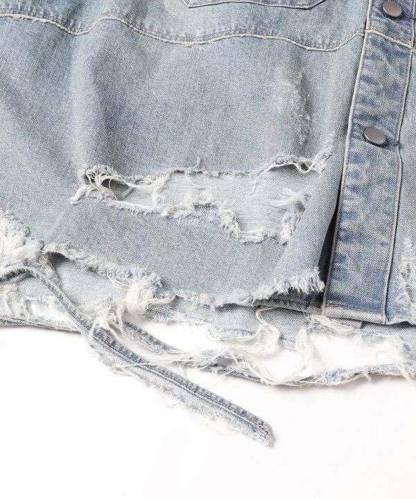 JieDa - DAMAGE OVER DENIM SHIRT/INDIGO | NapsNote JieDa - DAMAGE OVER DENIM SHIRT/INDIGO | NapsNote