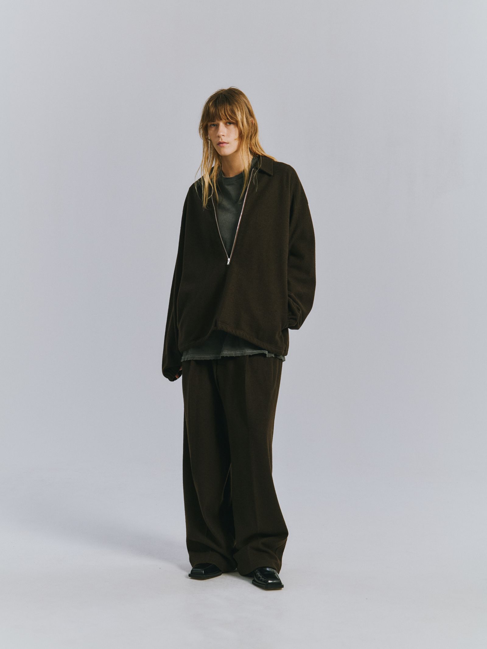 [ラスト1点] WOOL CUT SLACKS | D.BROWN | スラックス