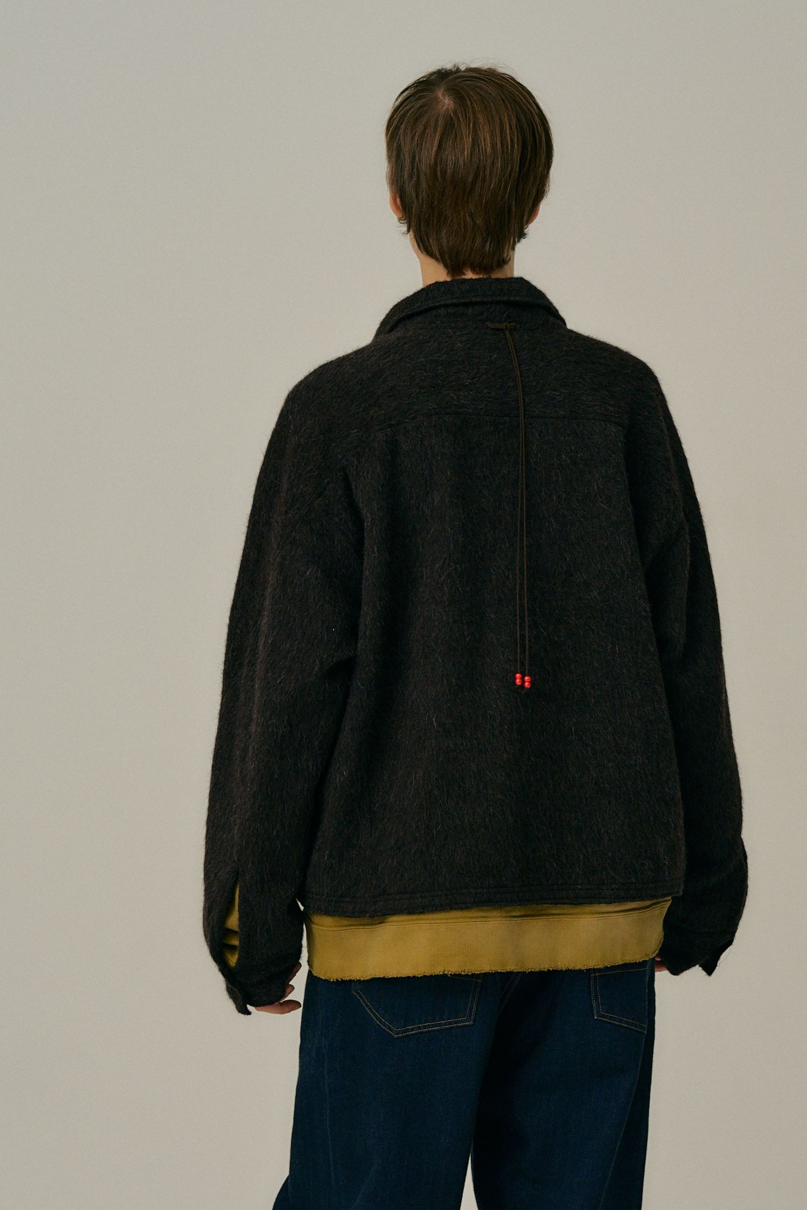 SHAGGY ZIP UP SHIRT | BROWN | ジップアップシャツ