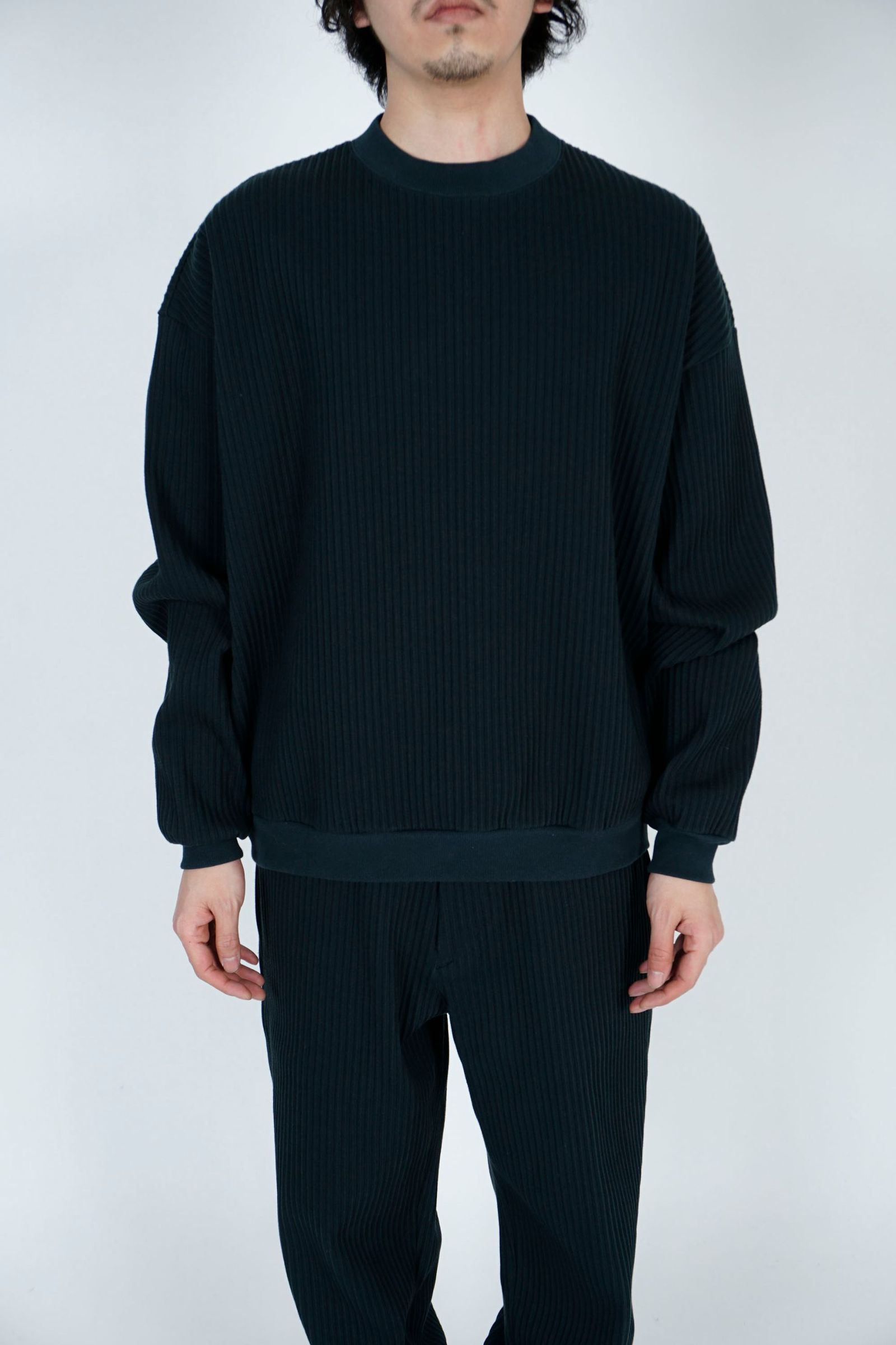 ACCORDION RIB CREW NECK/リブスウェット
