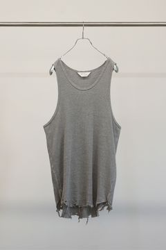 DAMAGE WAFFLE TANK TOP | GRAY | タンクトップ