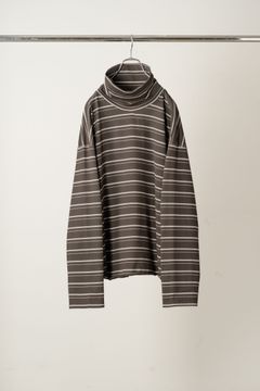 TURTLENECK BORDER LS T-SHIRT | BLACK | カットソー