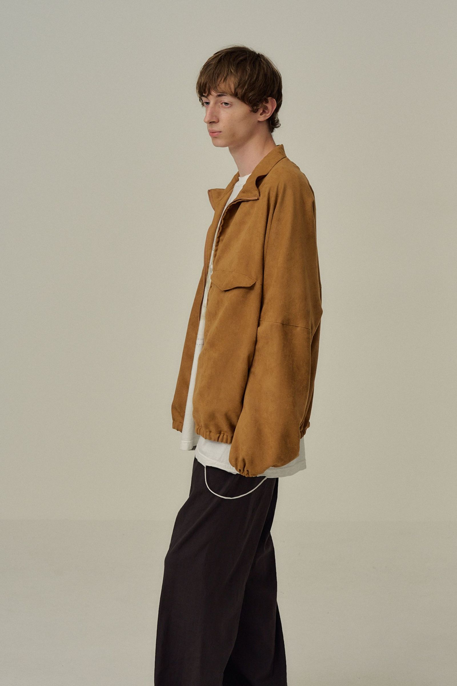 VEAGAN SUEDE KIMONO BLOUSON | BROWN | ライトアウター