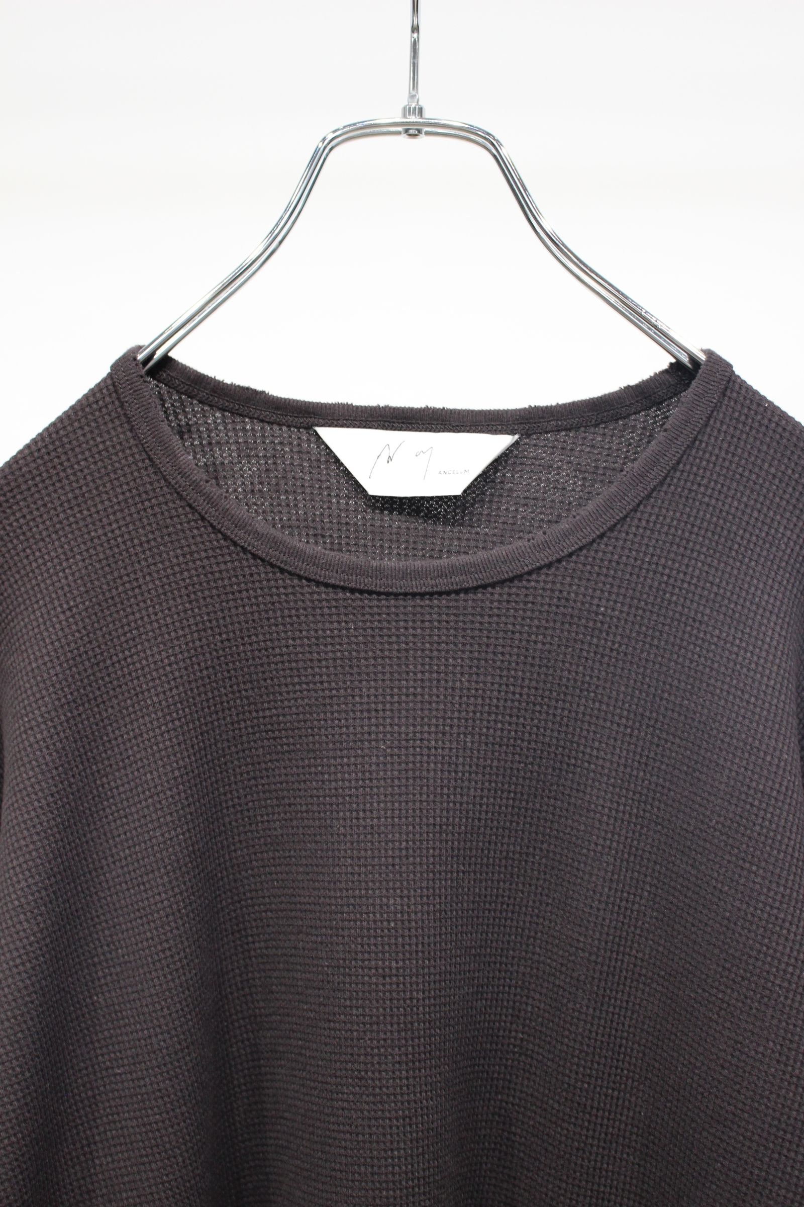 DAMAGE WAFFLE CREW LS | D.BROWN | カットソー