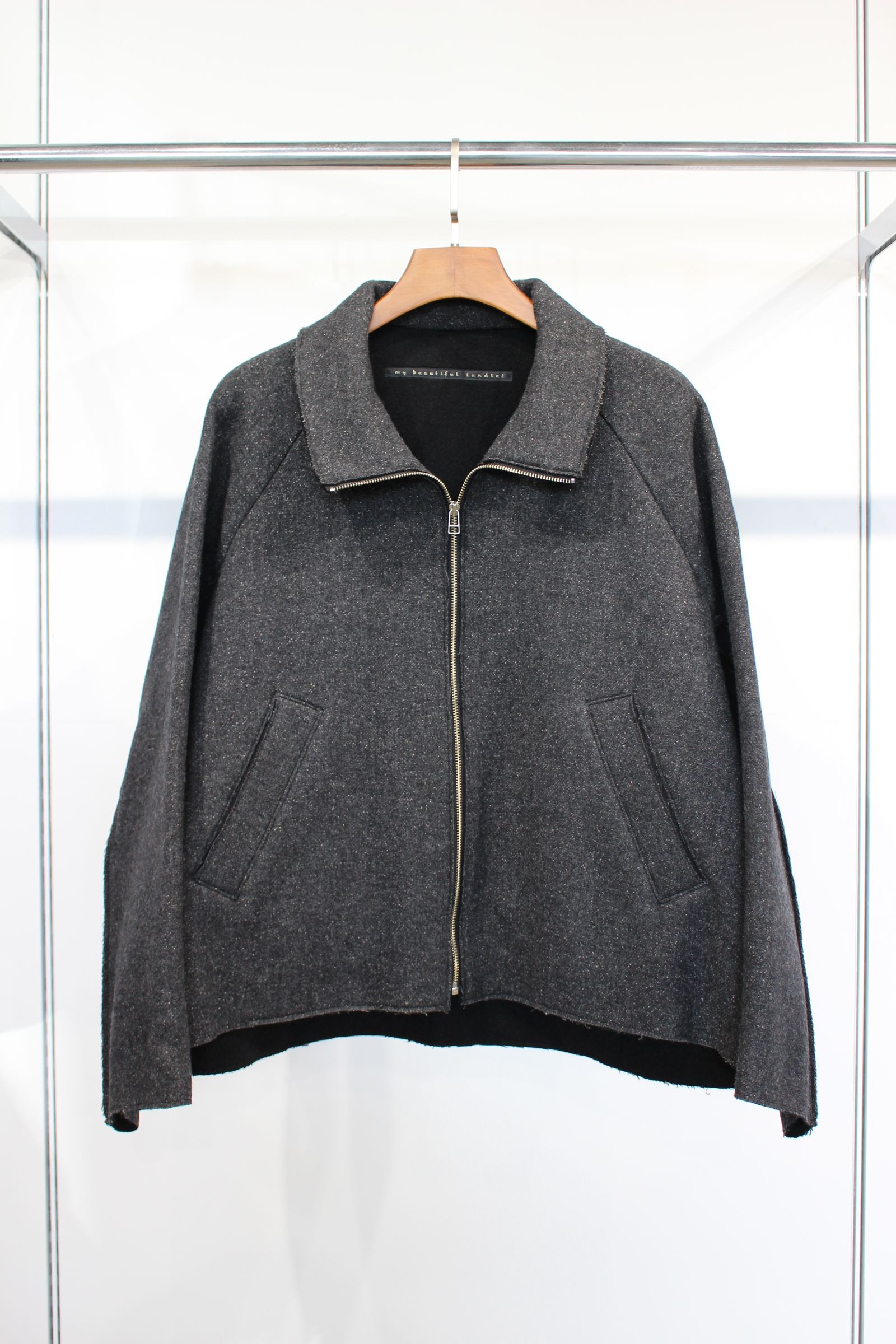 my beautiful landlet】GEELONG LAMBS WOOL ZIP BLOUSON-