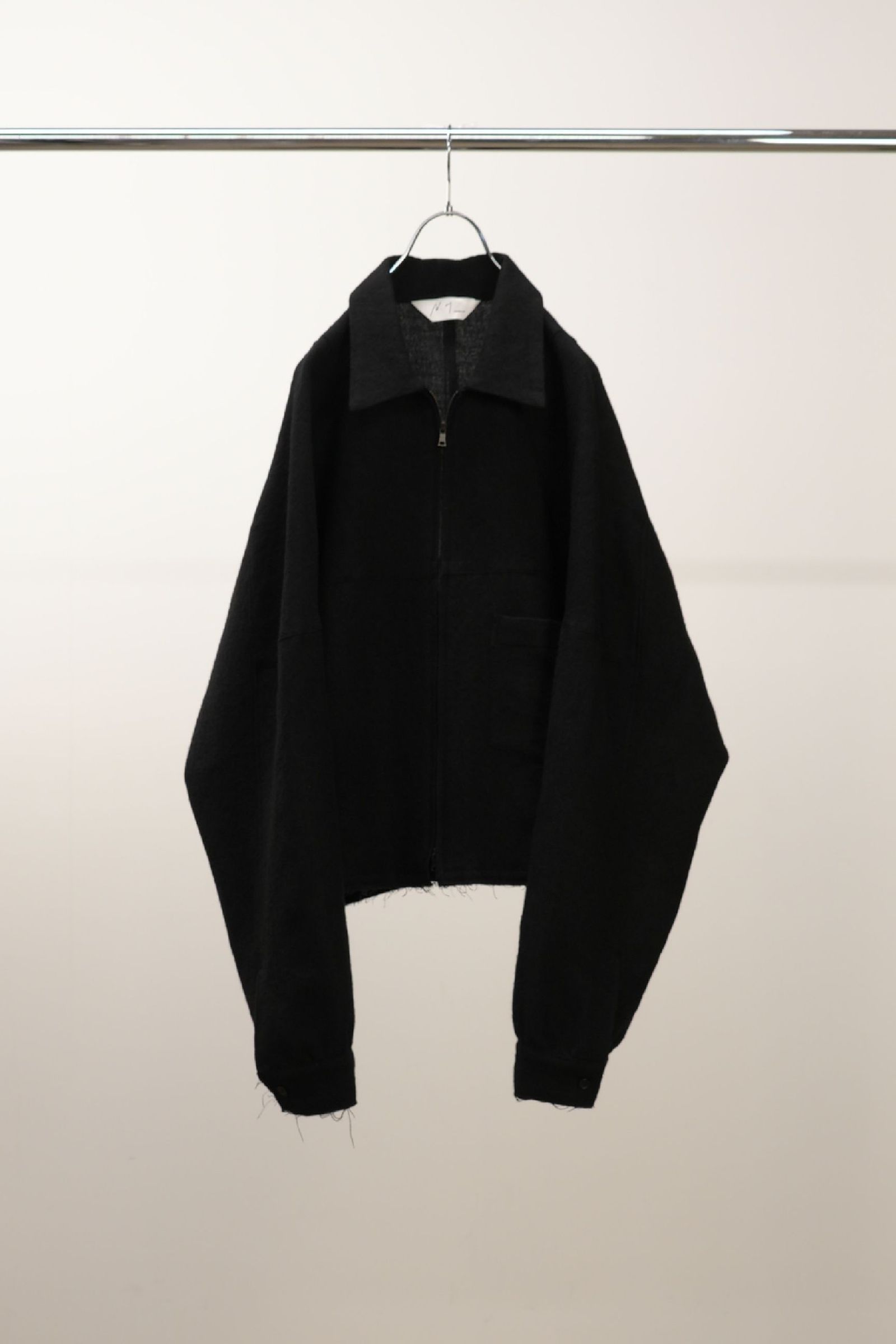 SHRINK WOOL SHORT ZIPUP SHIRT JACKET | BLACK | ショートジャケット