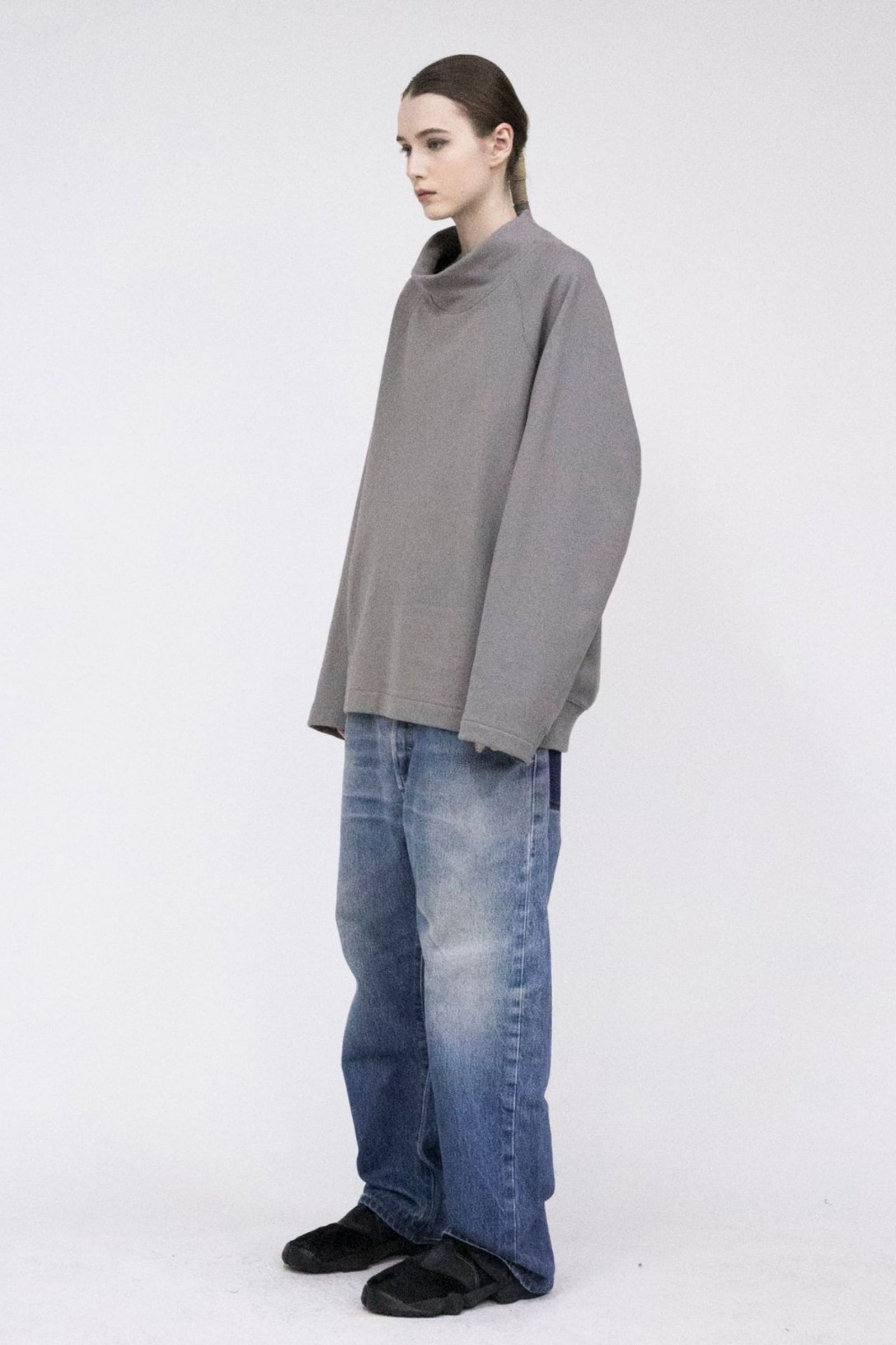 Pile Shape Knitted Sweat (Hi-neck)/ハイネックスウェット