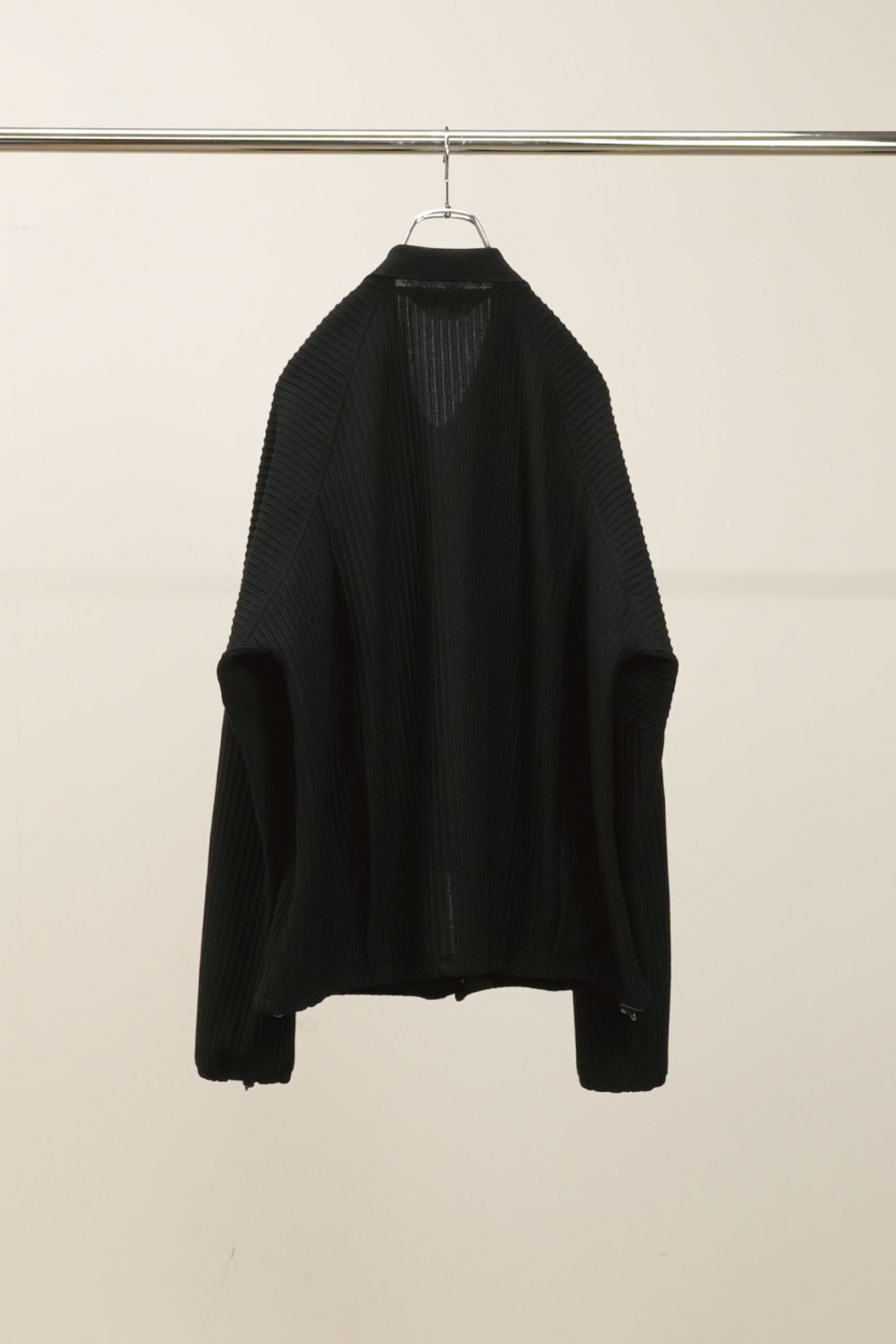 WRINKLED STRIPE SHORT SHIRT JACKET | BLACK | シャツジャケット