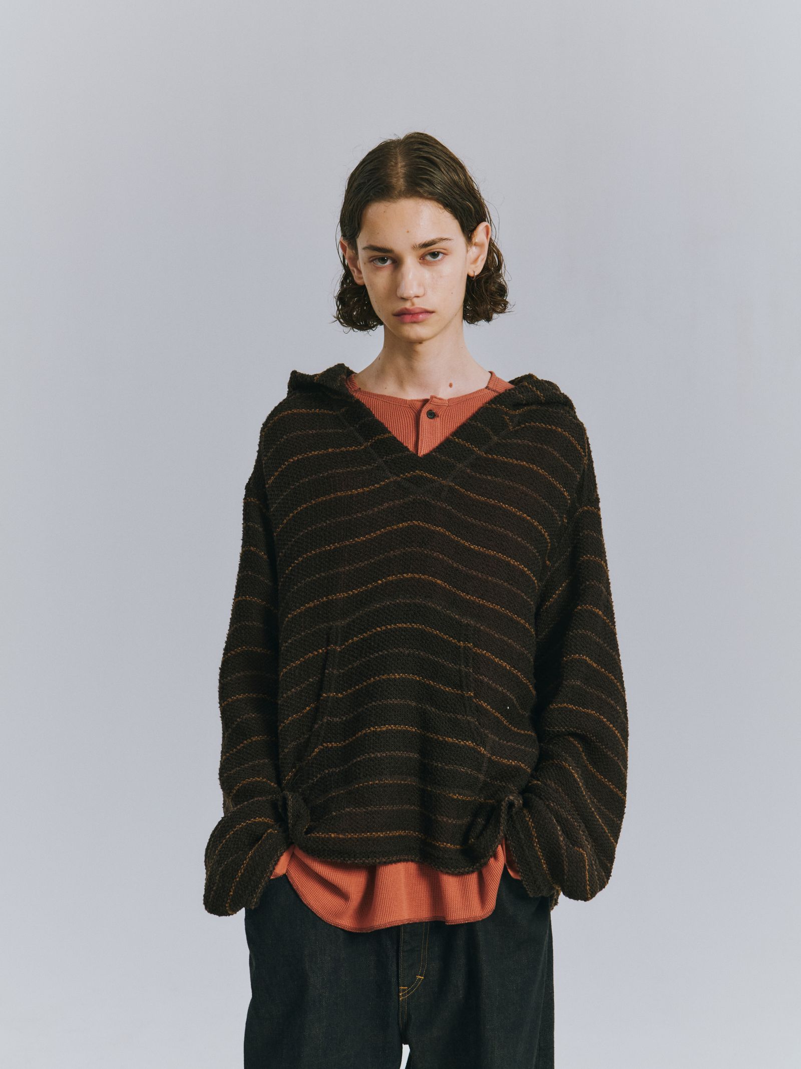 [ラスト1点] CUT BORDER HOODIE | BLACK | フーディー