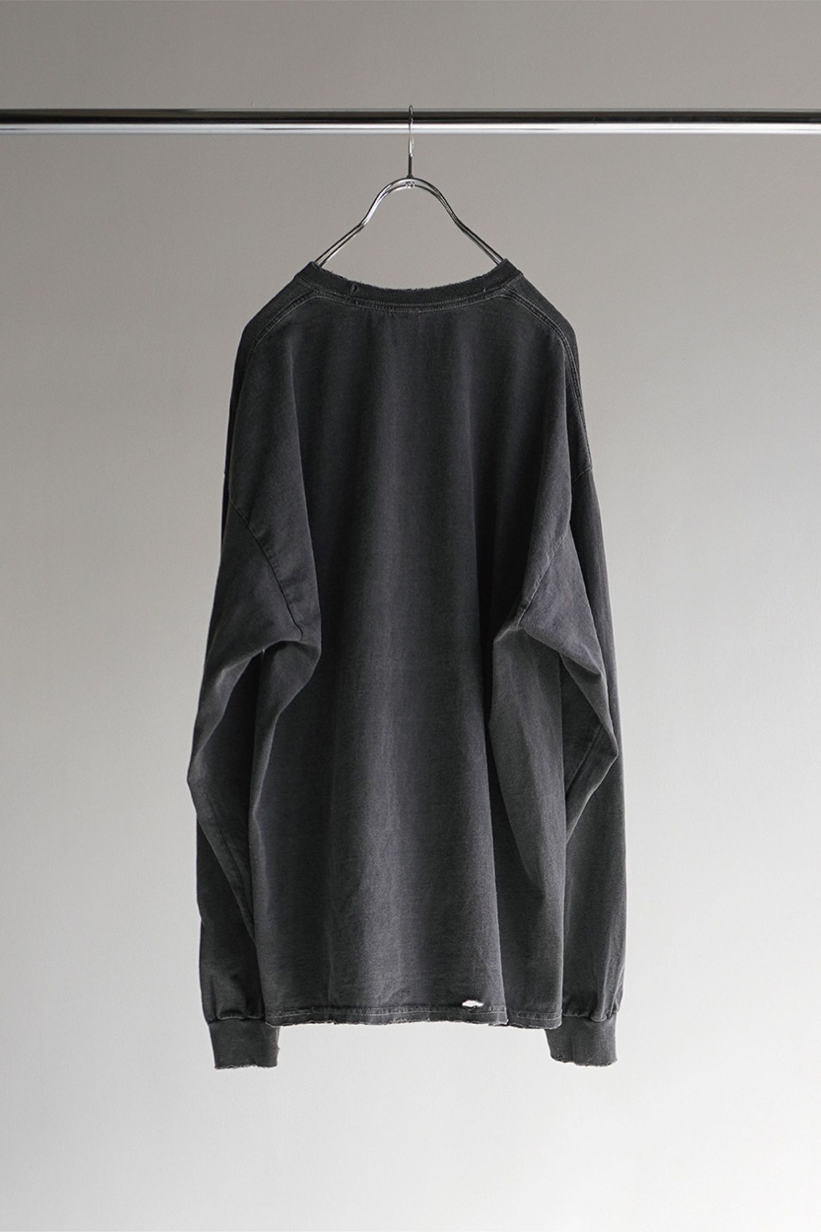 ANCELLM - EMBROIDERY DYED LS T-SHIRT/BLACK | NapsNote