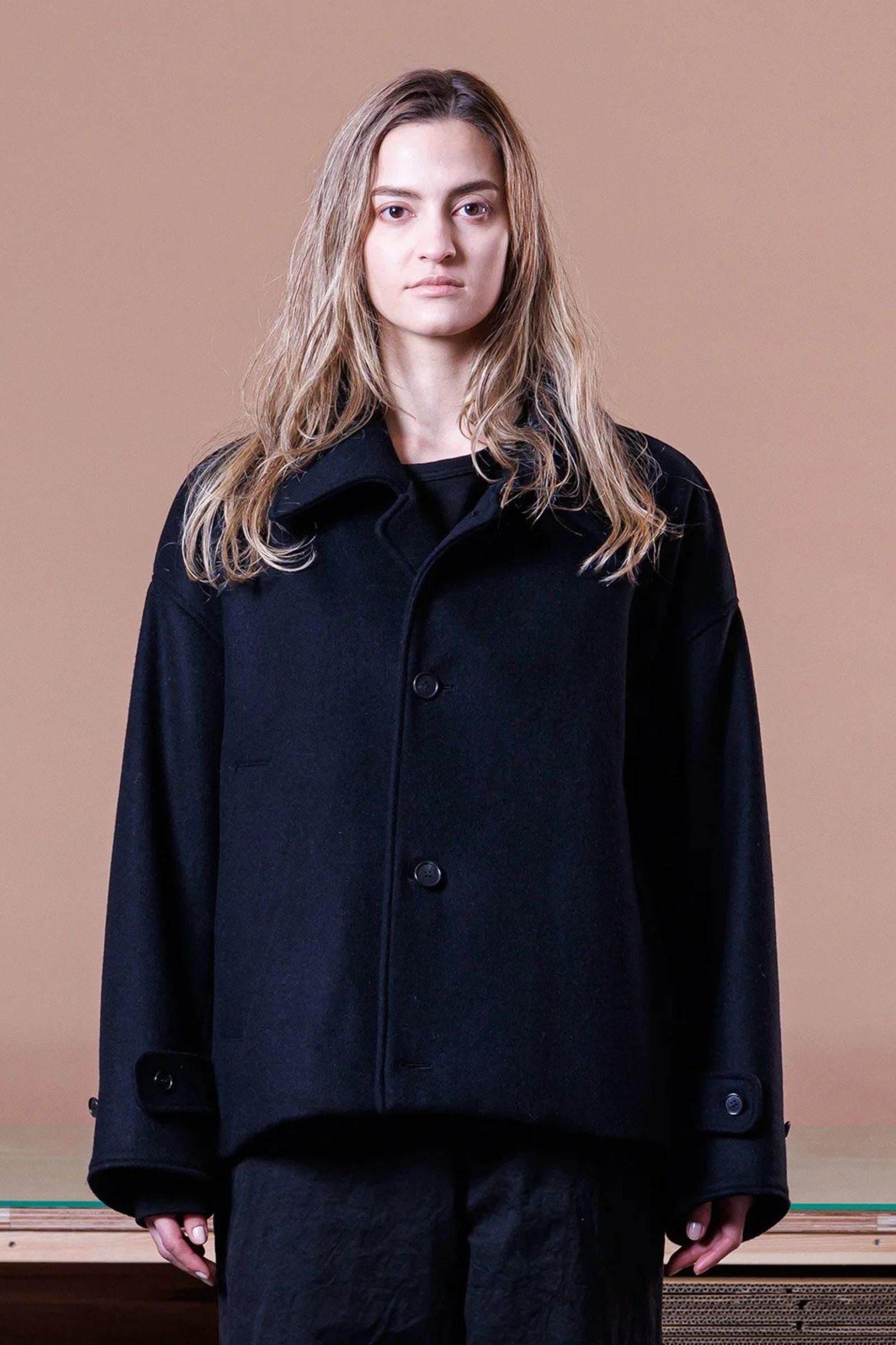 SUPER 100 WOOL BEABER Work Blouson | BLACK | ワークブルゾン