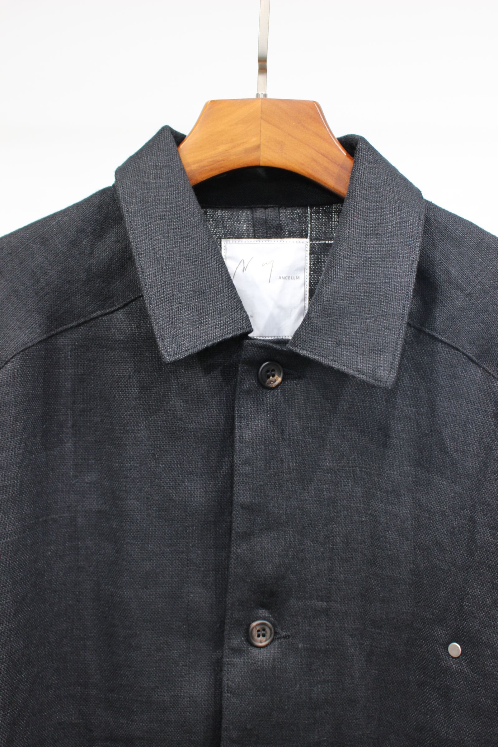 ANCELLM - LINEN COVERALL | BLACK | カバーオール | NapsNote