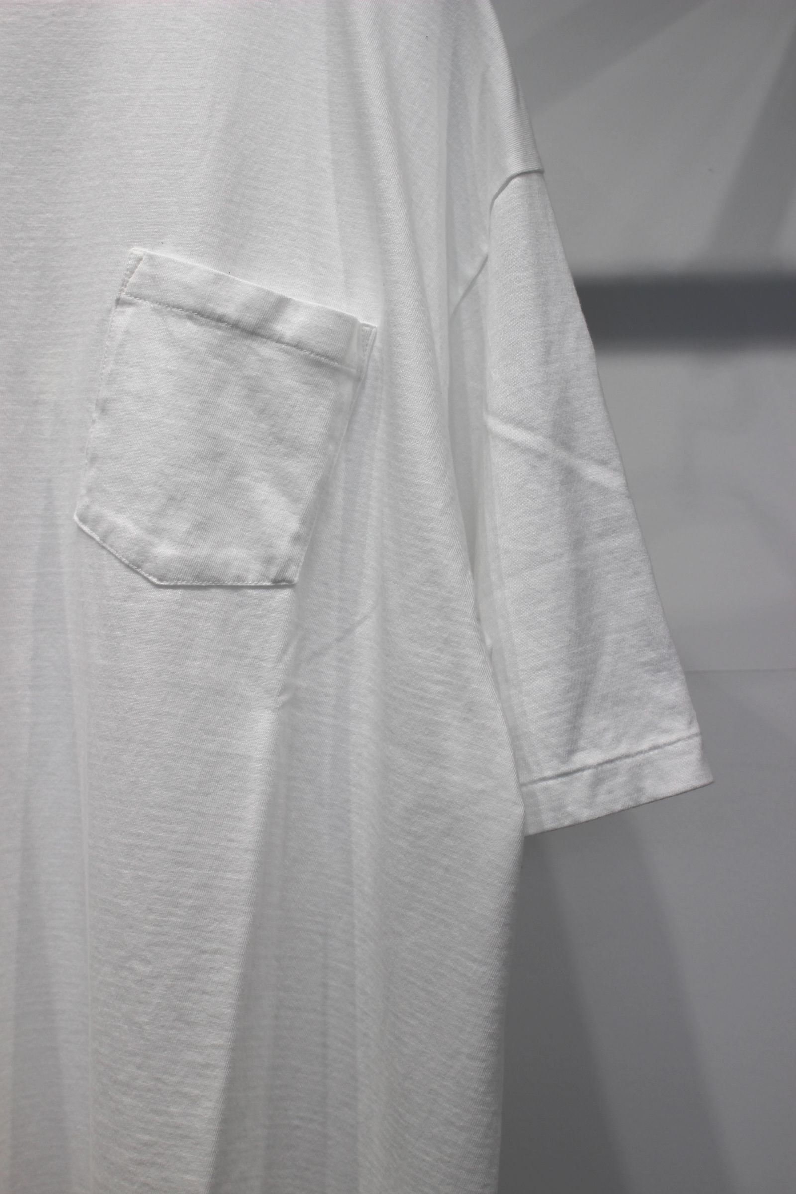 SEA ISLAND TOMPKINS LOOP JERSEY HYPER BIG BINDER NECK TUBE POCKET TEE | WHITE | カットソー