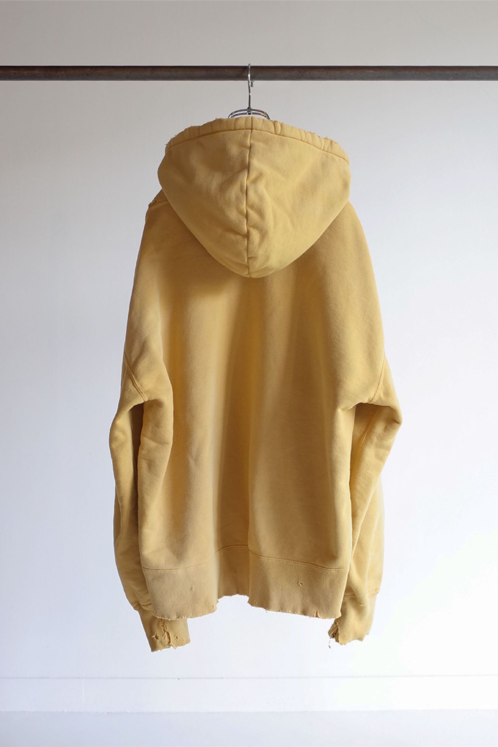 ANCELLM - DYED DAMAGE HOODIE/MUSTARD | NapsNote