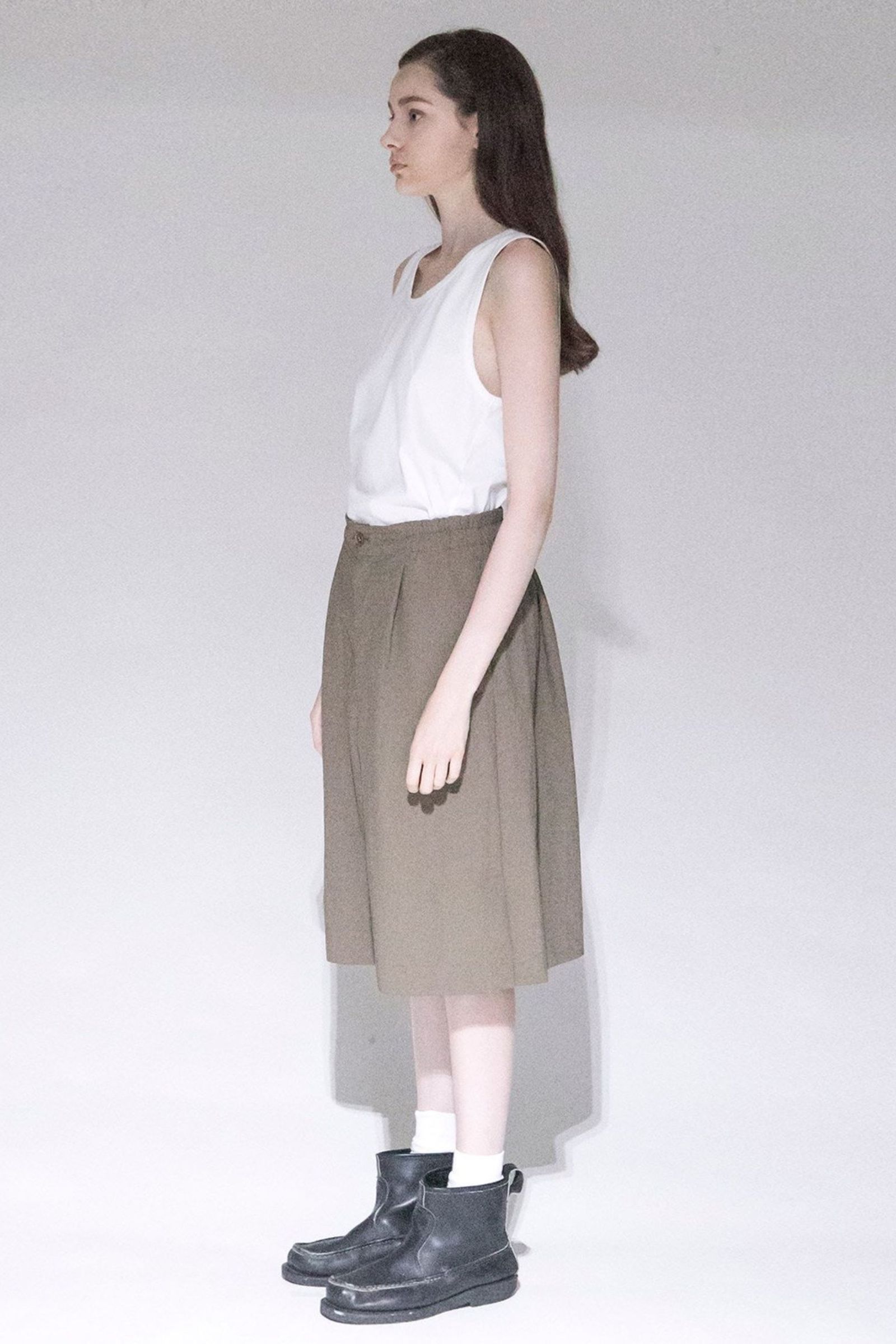 Nylon Ripstop Taffeta Wide Short Pants/KHAKI