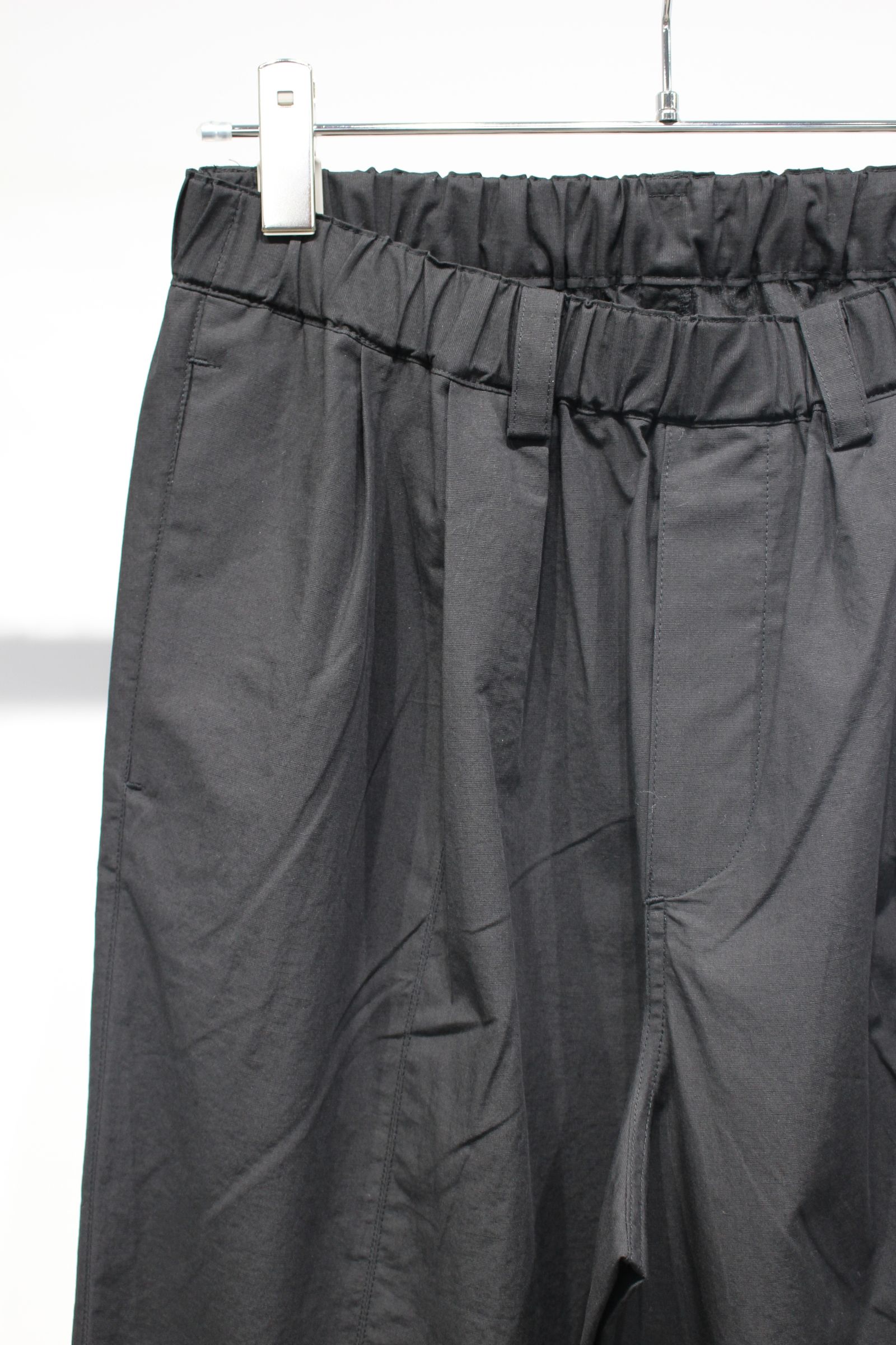 ORGANIC COTTON/LINEN CENTER SEAM PANTS | BLACK | イージーパンツ