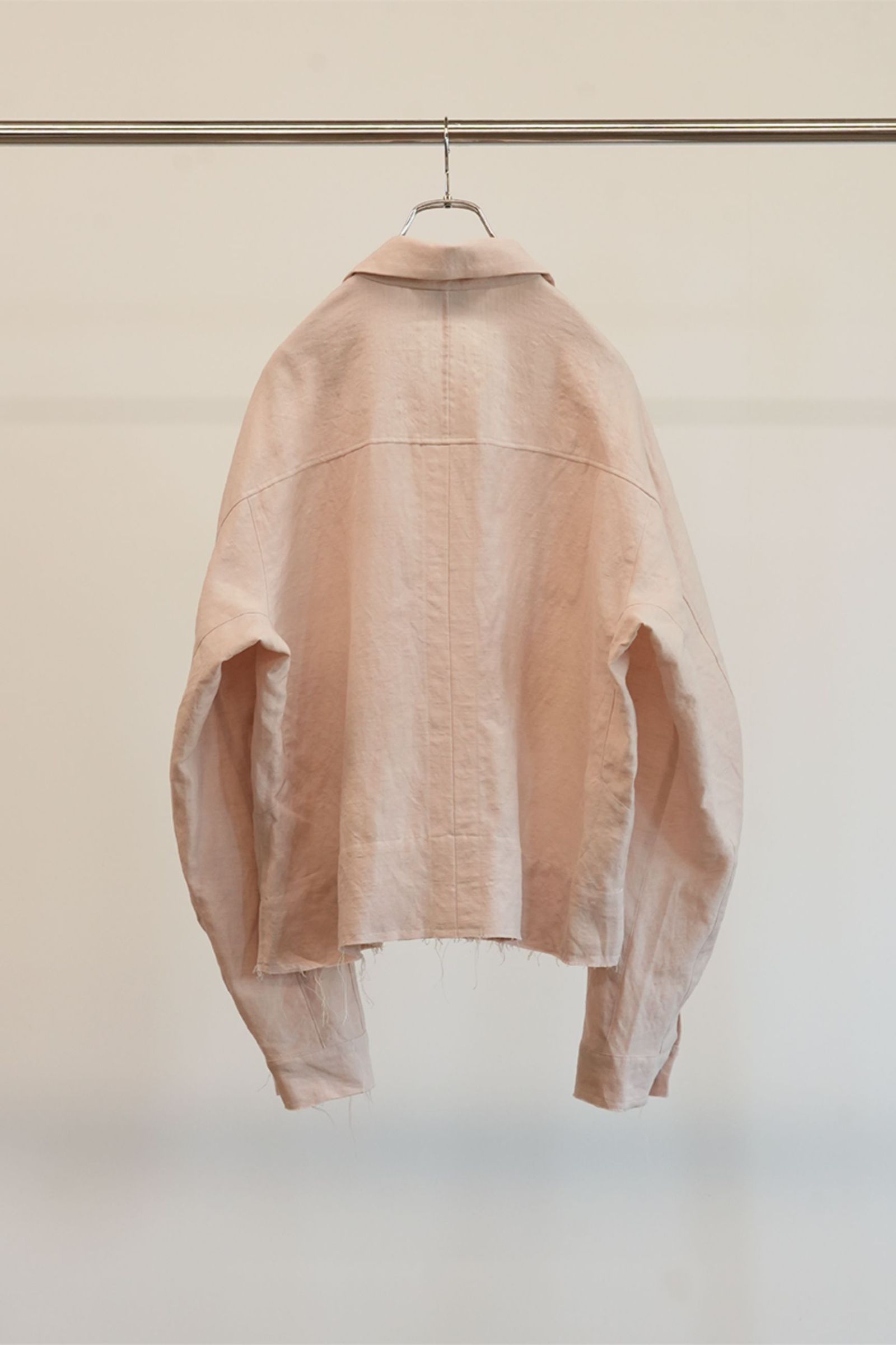 ANCELLM - W/L SHORT ZIPUP SHIRT | PINKBEIGE | ジップアップ