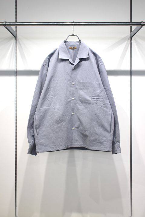 COTTON / LINEN WASHER JACKET | SAX GRAY | シャツ