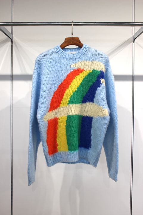 MOHAIR RAINBOW KNIT/SAX