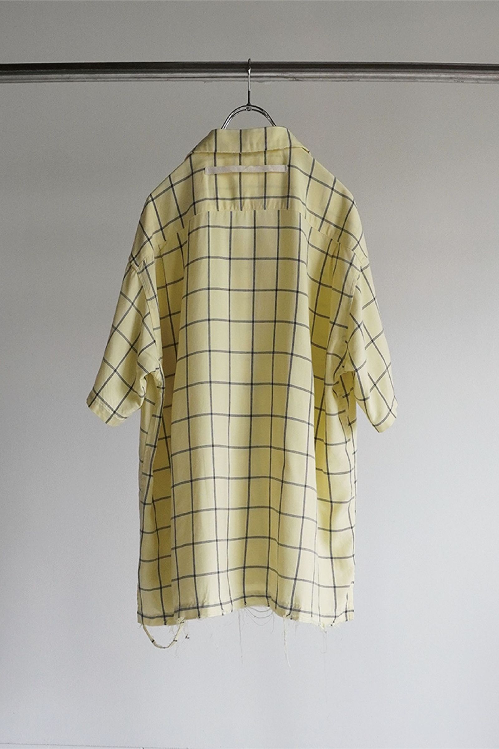 [ラスト1点] RAYON CHECK OPEN COLLAR SS SHIRT | CREAM | シャツ