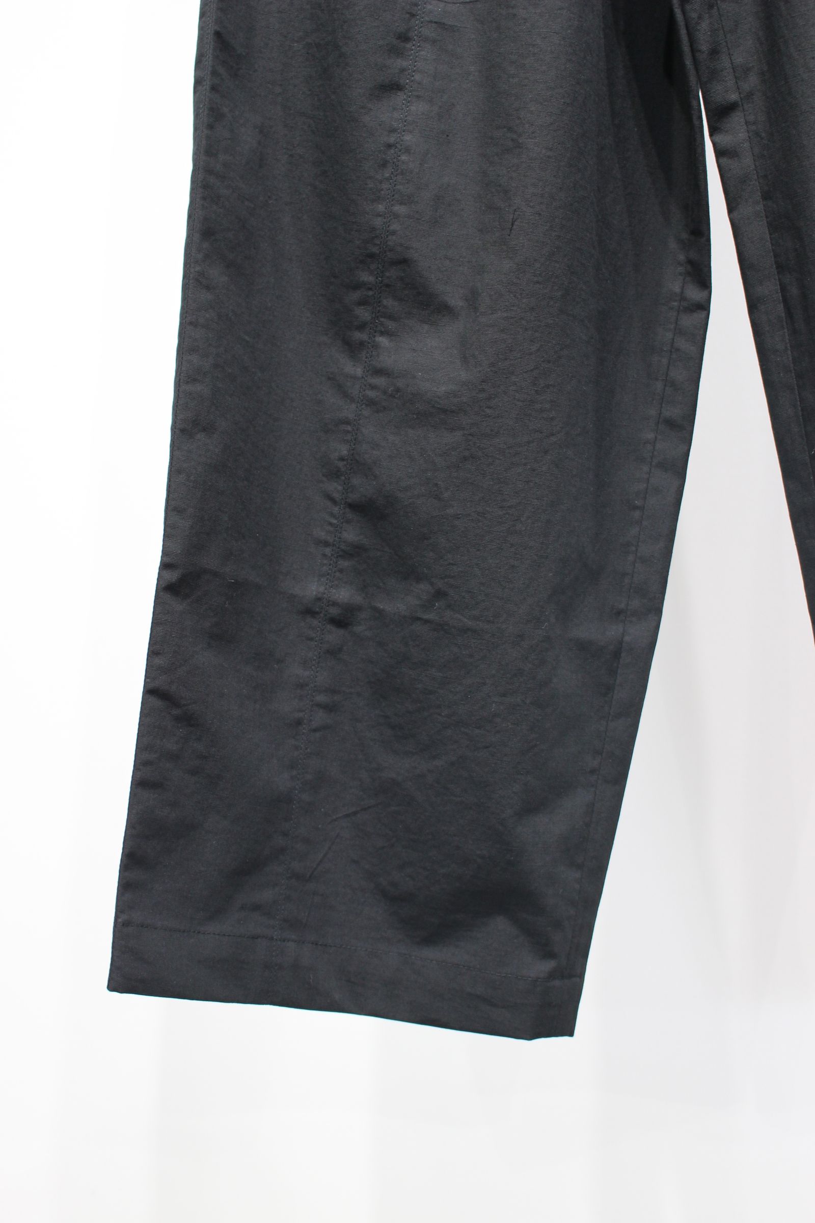 ORGANIC COTTON/LINEN CENTER SEAM PANTS | BLACK | イージーパンツ