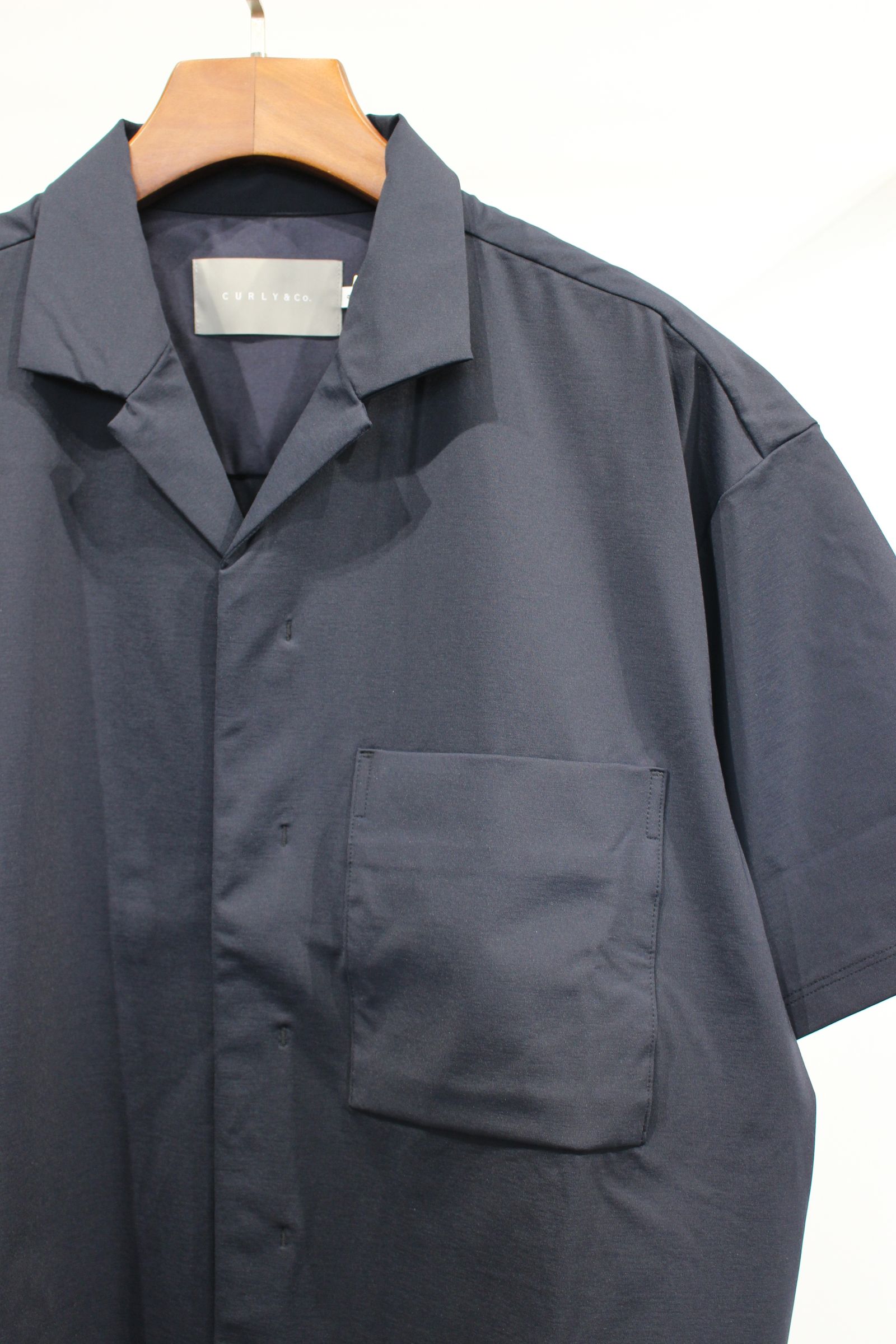 OPEN COLLAR SHIRT -solid- | D.NAVY | シャツ
