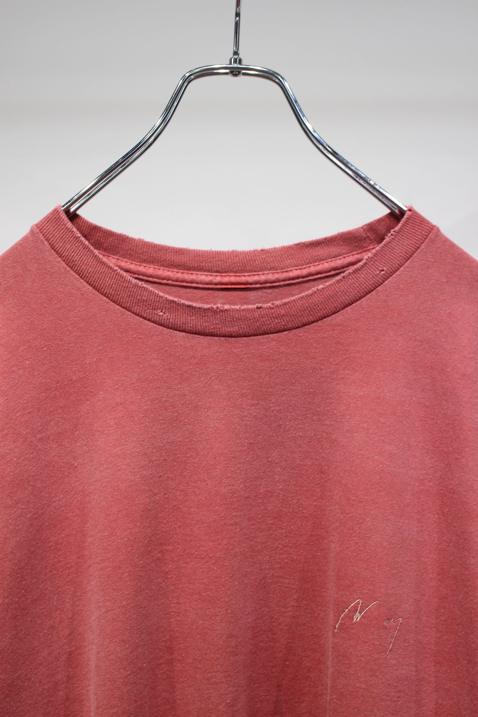 EMBROIDERY DYED LS T-SHIRT | RED | カットソー