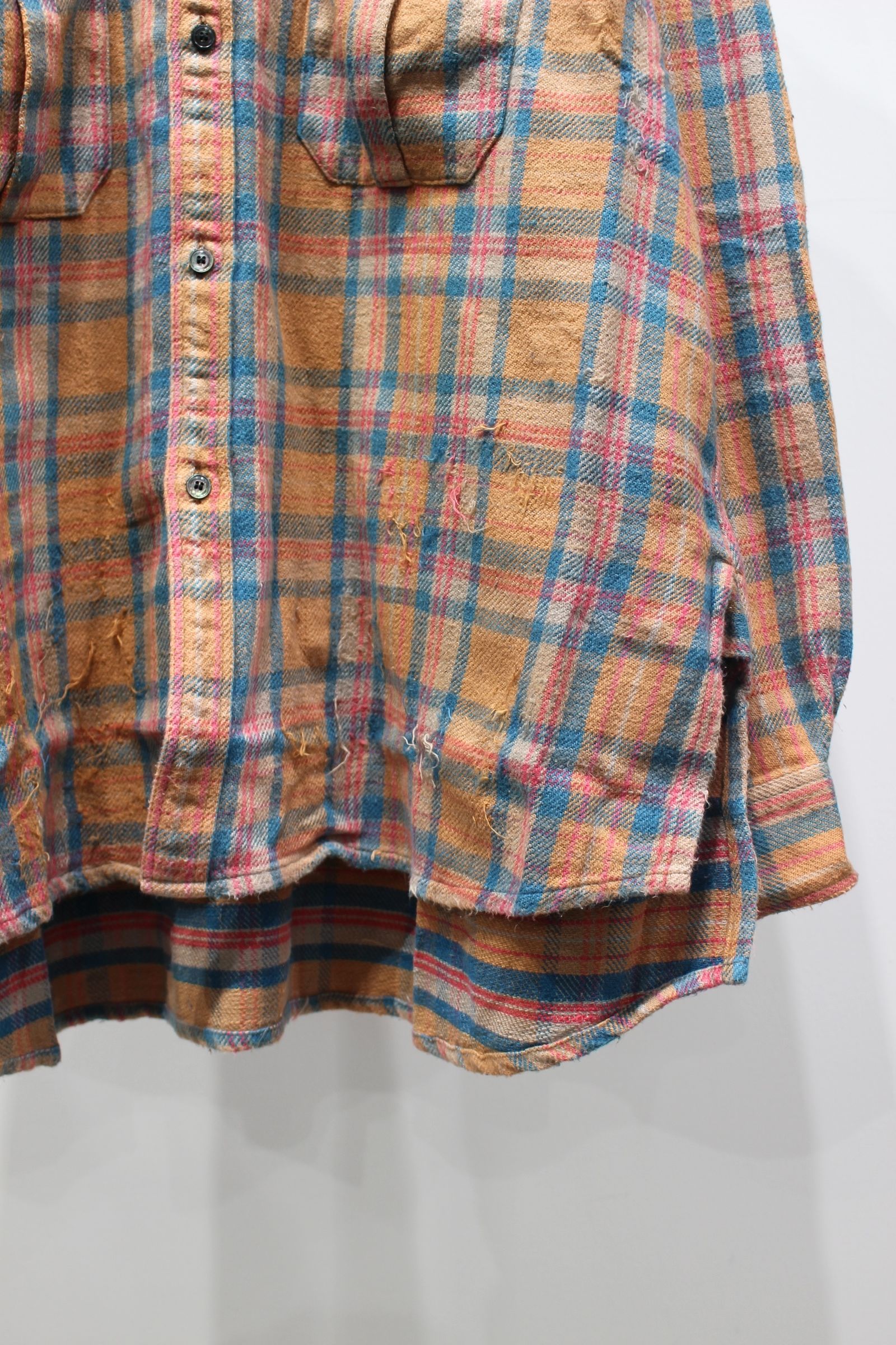 NEL CHECK OVER WORK SHIRT | CAMEL | ネルシャツ