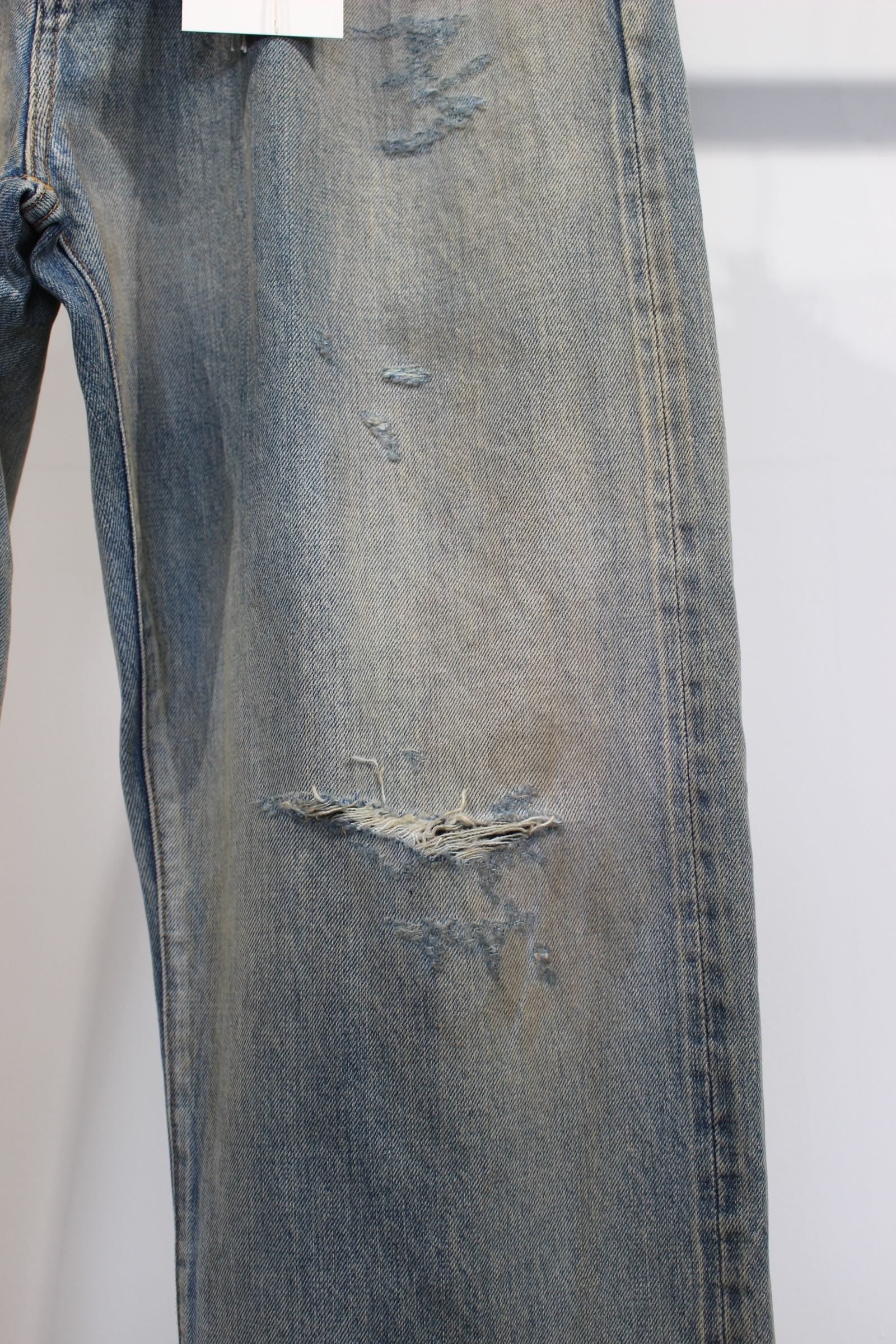 ANCELLM - P/DAMAGE DENIM STRAIGHT 5P PANTS | BLACK | デニム | NapsNote