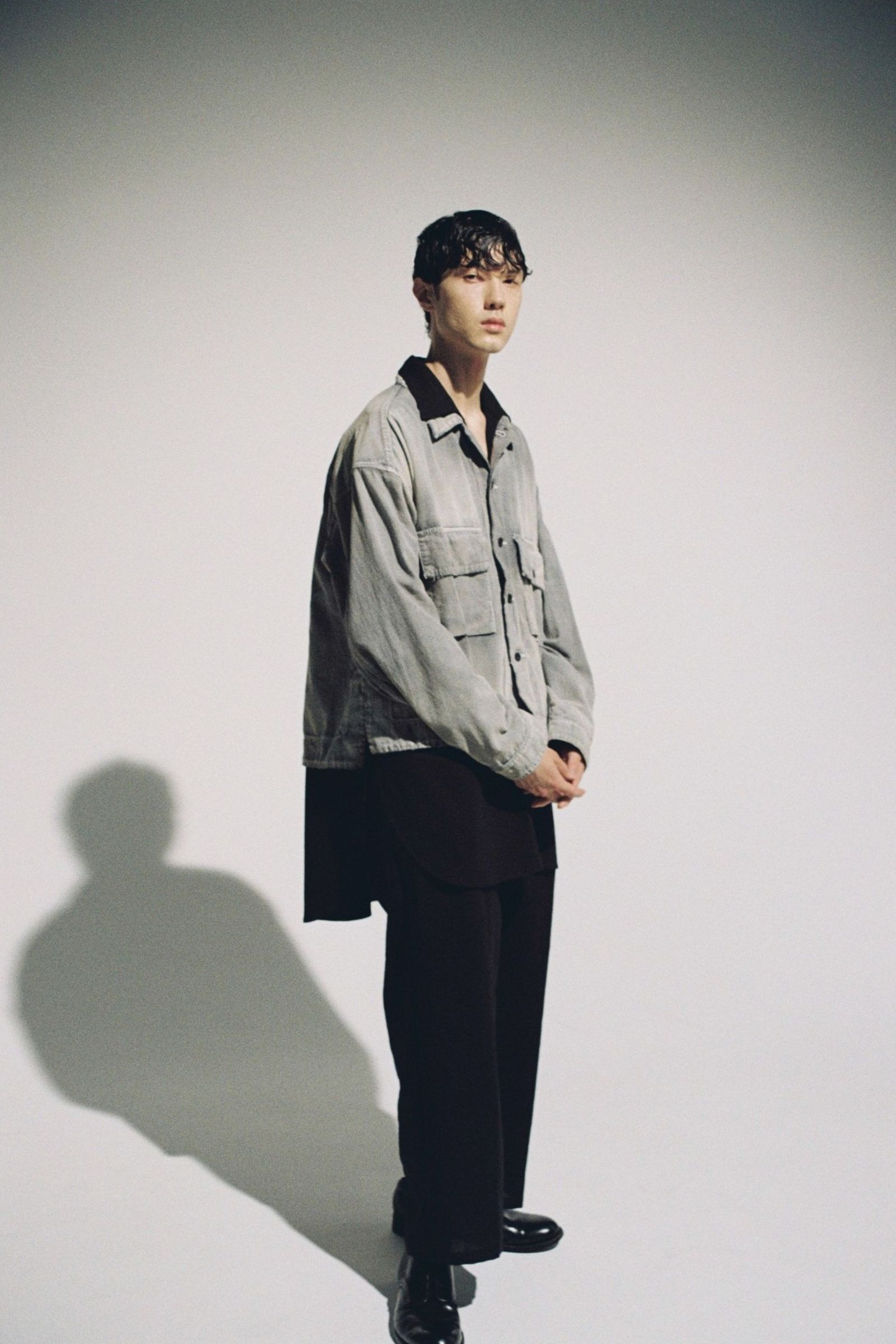 ANCELLM - CHAMBRAY SHIRTS JACKET/BLACK | NapsNote