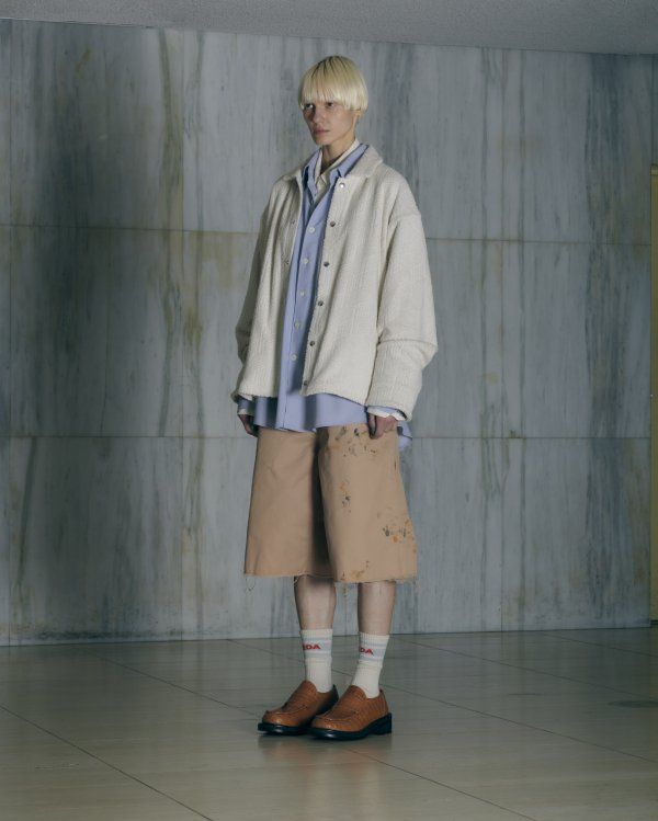 GEOMETRIC PILE SHIRT/シャツ/アイボリー