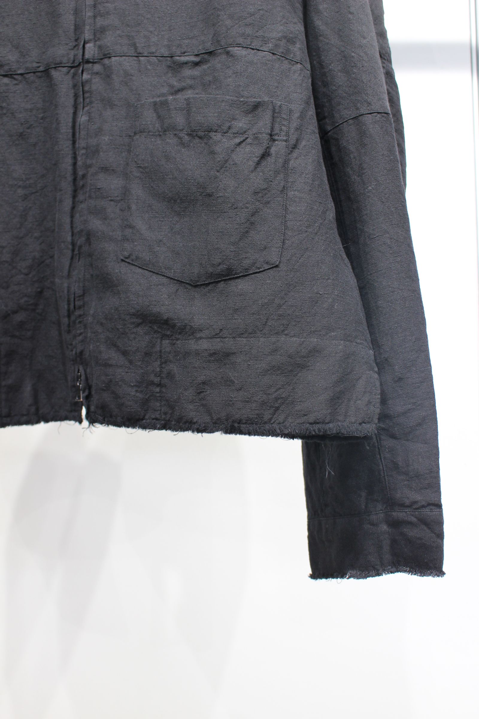 W/L SHORT ZIPUP SHIRT | BLACK | ジップアップシャツ