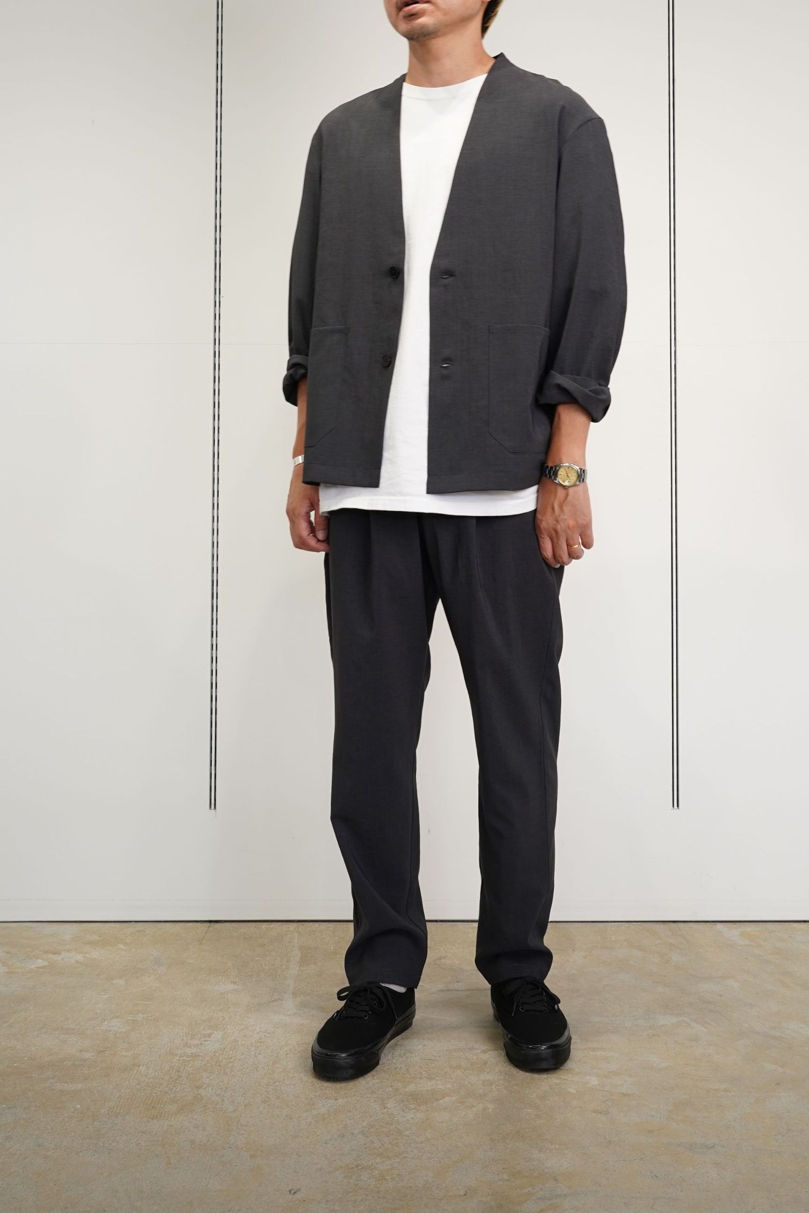 [ラスト1点] SHARI PANTS | CHAMBRAY BLACK | イージーパンツ | セットアップ可能
