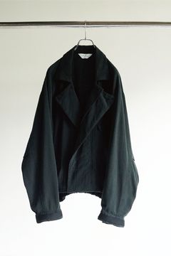 SILK SUEDE WRAP BLOUSON/BLACK