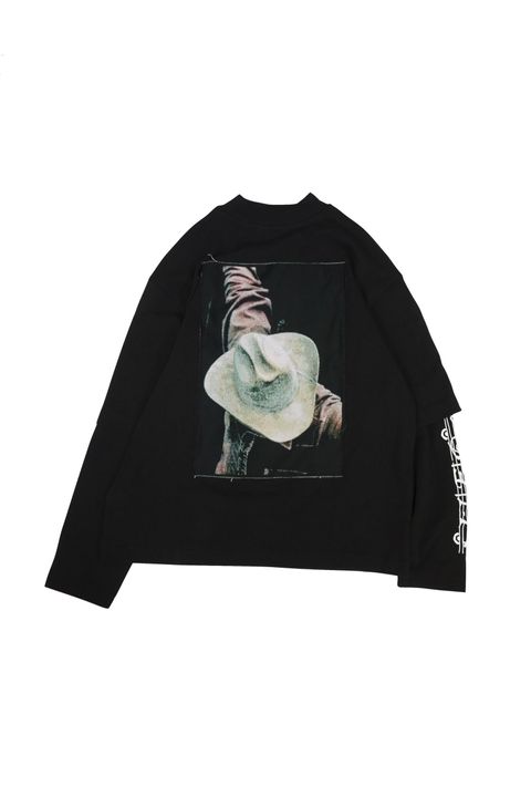 PATCH LAYERED MOC NECK L/S T-SHIRT/カットソー