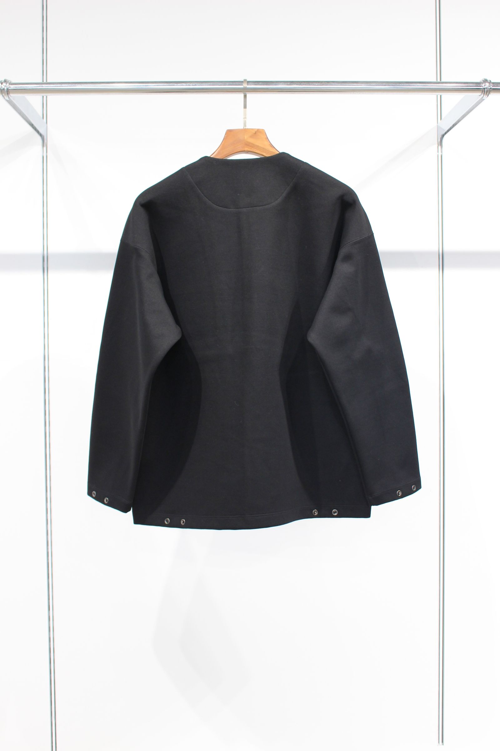 SNAP BUTTON CARDIGAN -solid-/BLACK