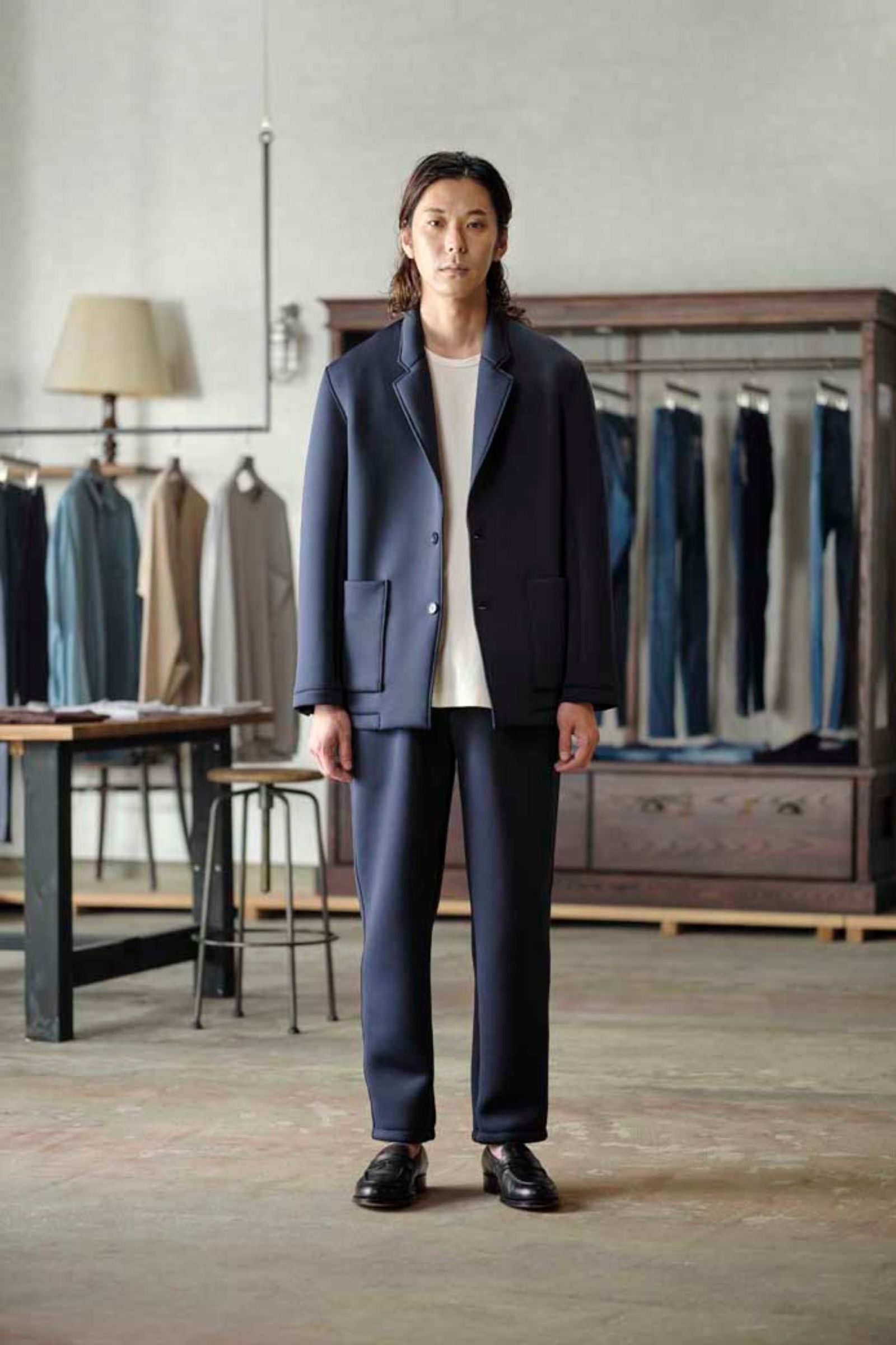SMOOTH DOUBLE-KNIT JACKET | NAVY | ジャケット