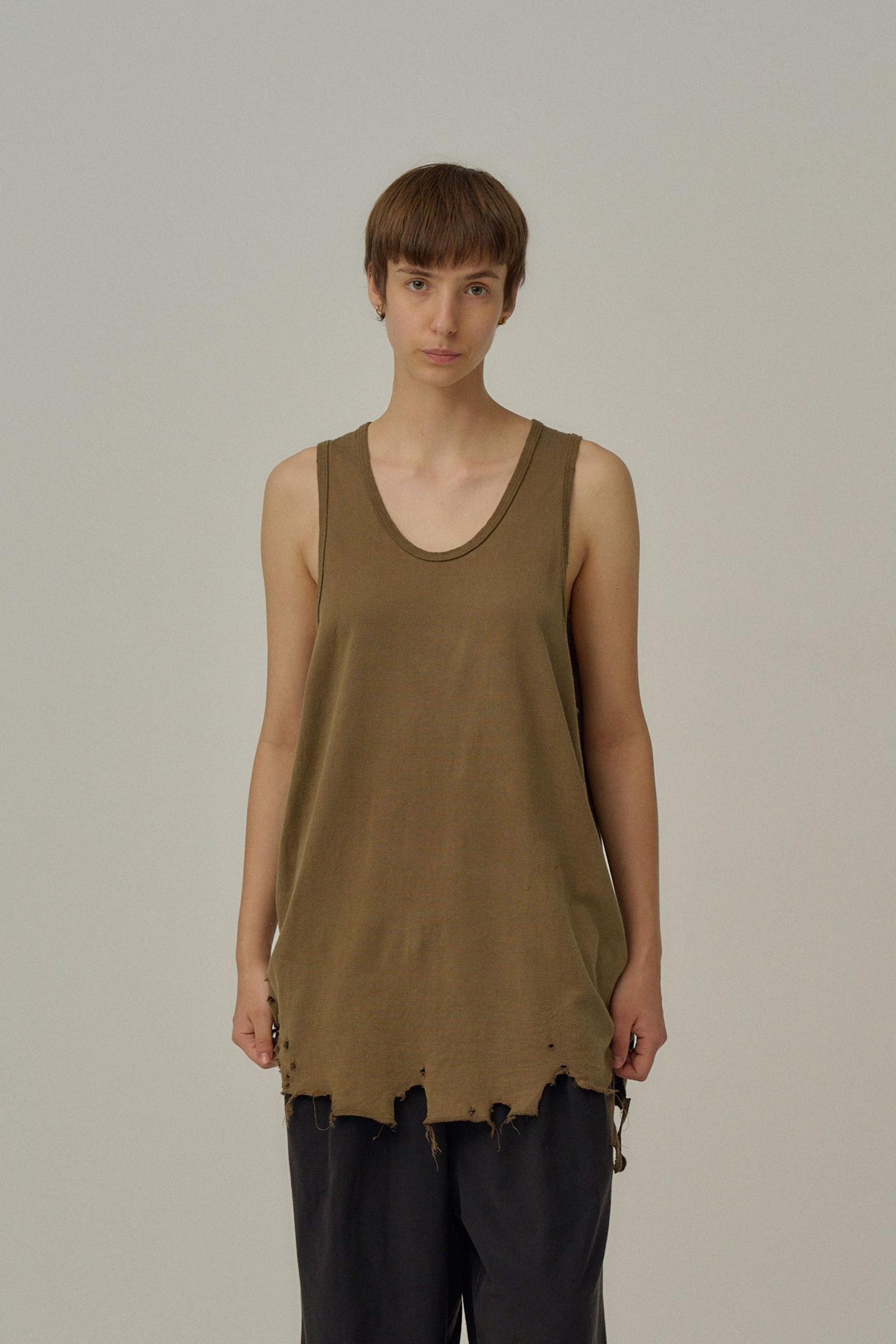 DAMAGE TANK TOP | BROWN | タンクトップ