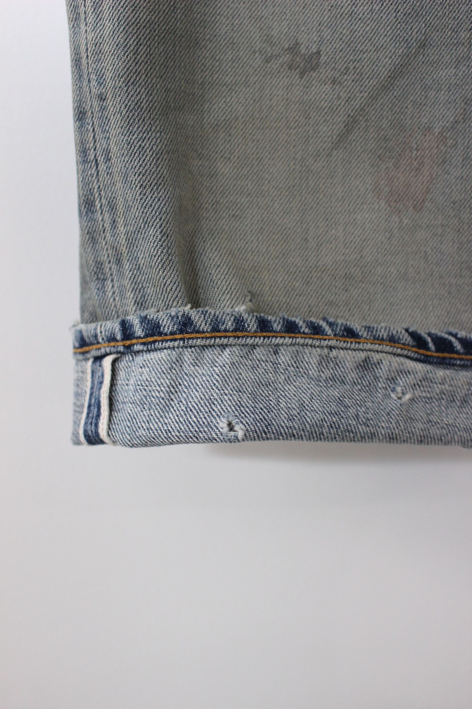 ANCELLM - AGING CRASH SELVEDGE DENIM STRAIGHT 5P PANTS/INDIGO