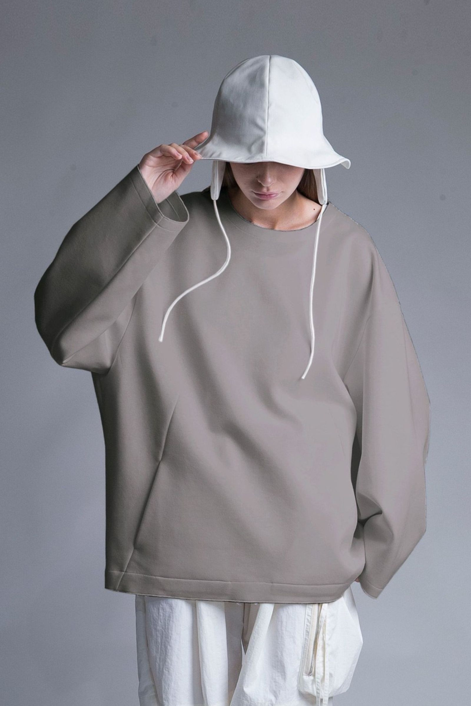 my beautiful landlet - DOUBLE KNIT CREW NECK PULLOVER/BEIGE | NapsNote