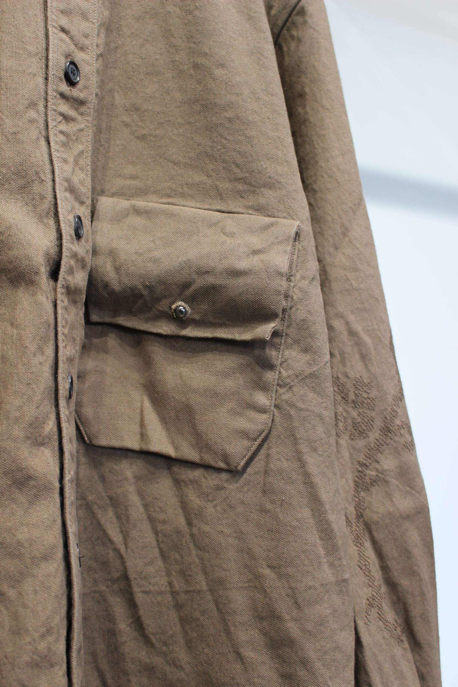 [ラスト1点] L/C NEP FLOWER EMBROIDERY OVER SHIRT | BROWN | オーバーシャツ