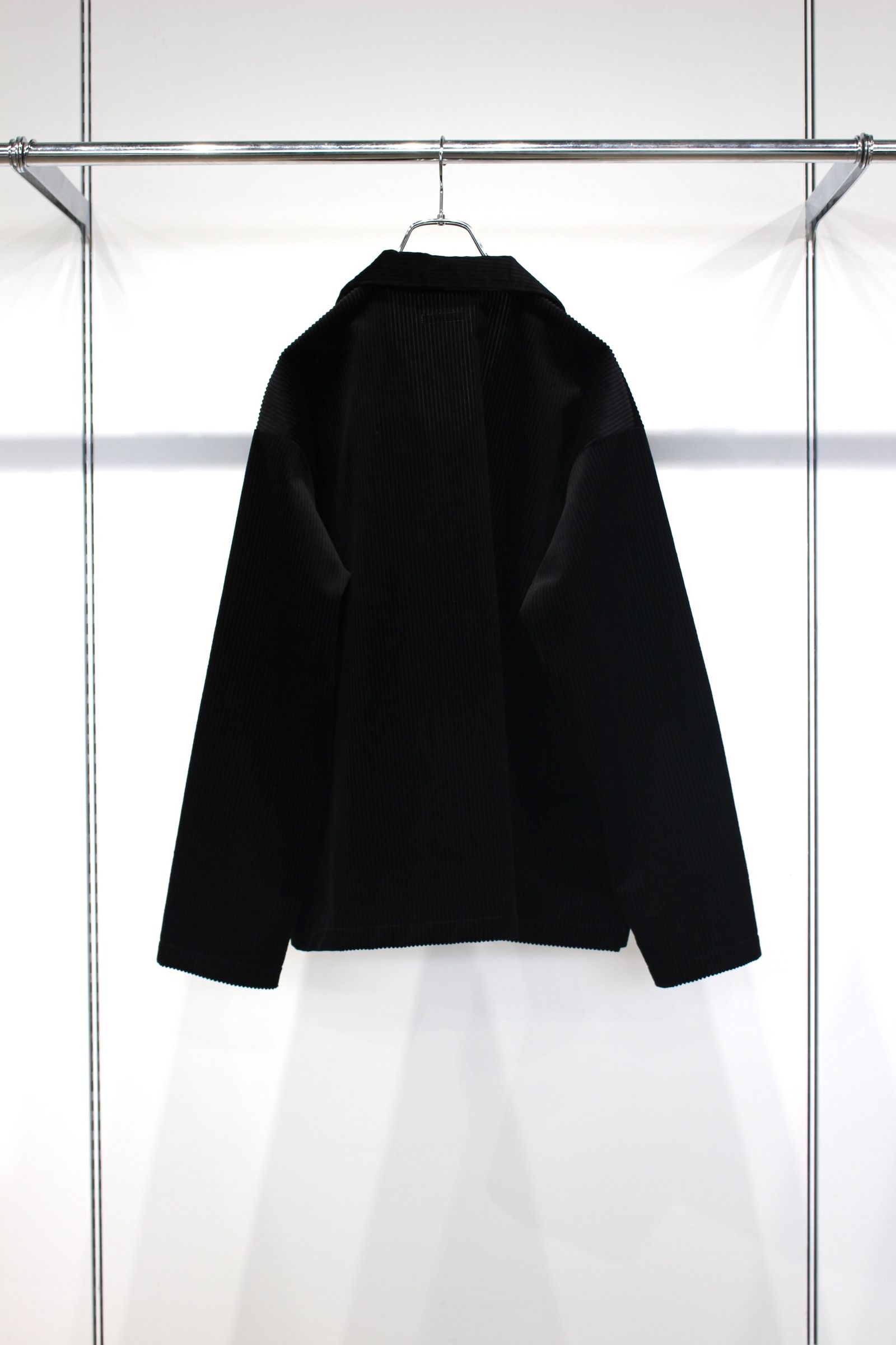 DEADSTOCK WIDE CORDUROY OPEN COLLAR OVER SHIRT JACKET | BLACK | コーデュロイジャケット