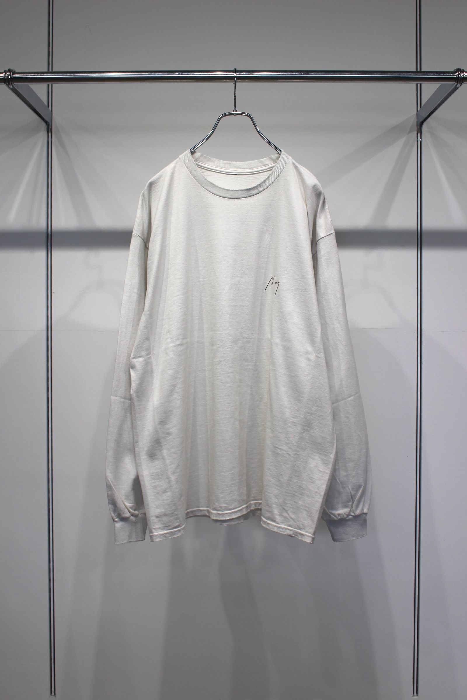 [ラスト1点] EMBROIDERY DYED LS T-SHIRT | WHITE | カットソー