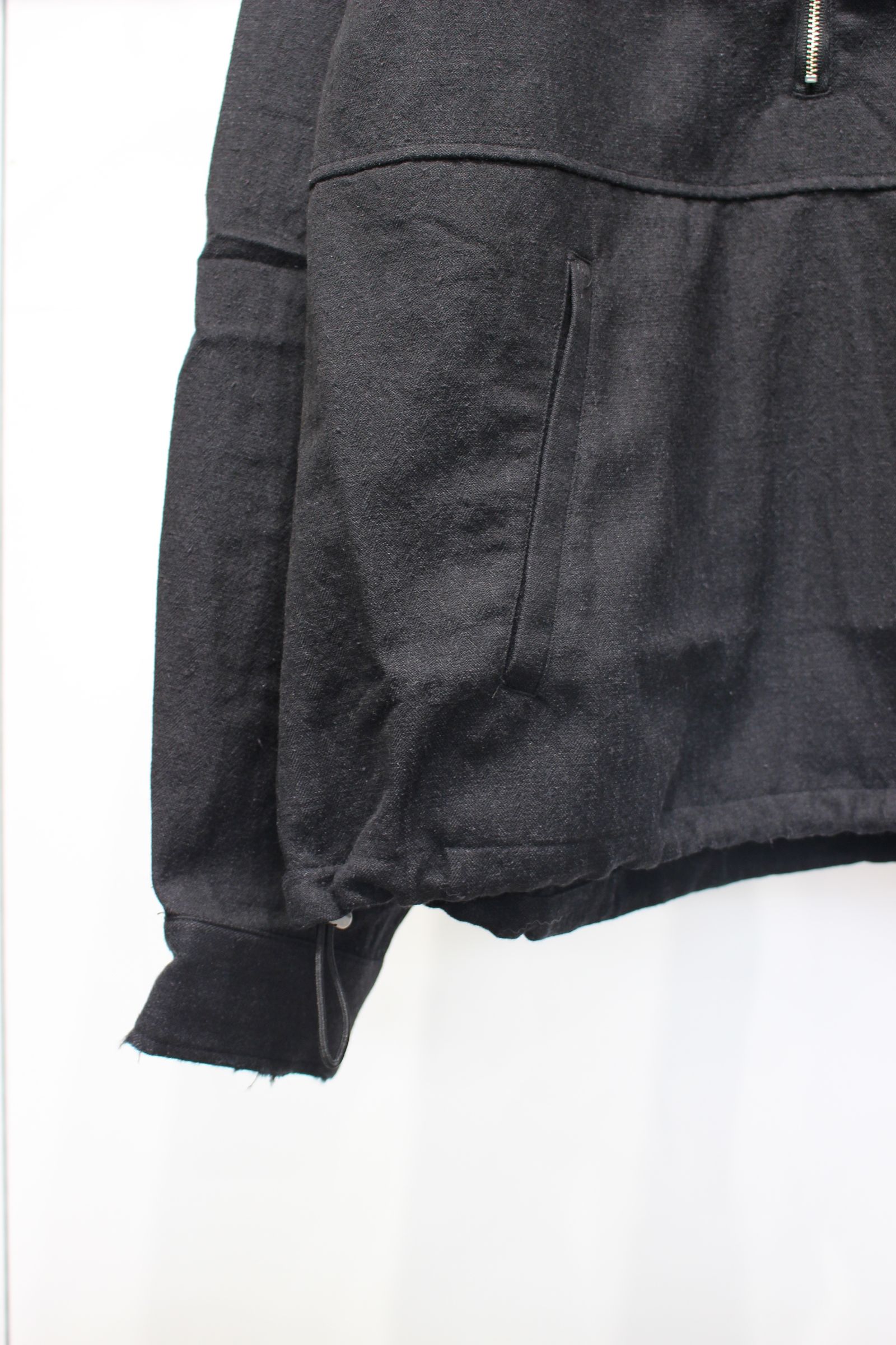 WOOL HALF ZIP PULL OVER SHIRT | CHARCOAL | ハーフジップ